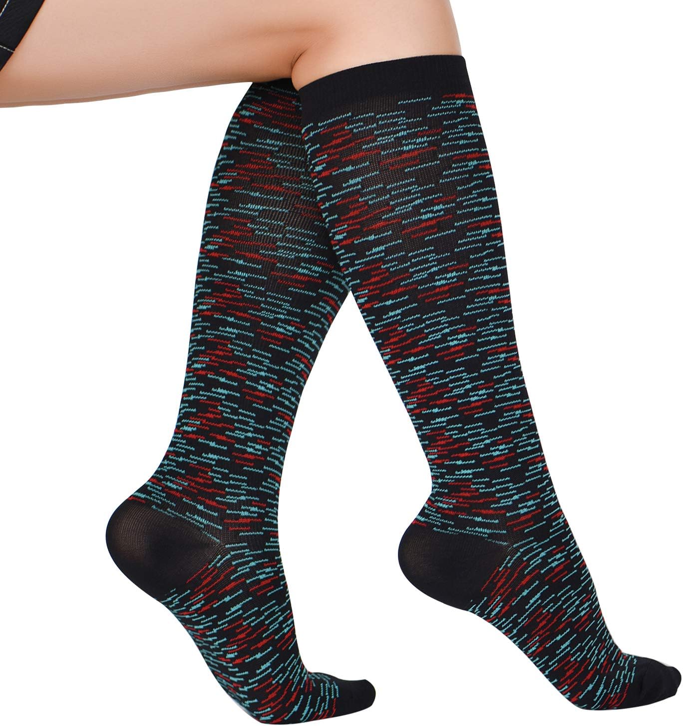 Lavencious Calcetines de compresión 6 pares de 8-15 mmHg para mujer talla de zapato 6-10, tamaño de calcetín 9-11, 6 pares