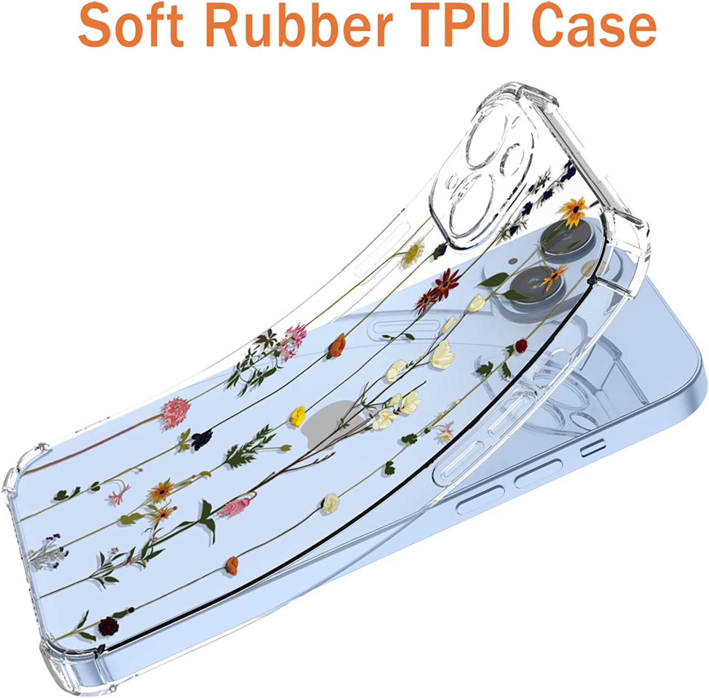 OEURVQO Funda para Moto Edge X30 Pro Edge 30 Ultra transparente con patrón de flores de TPU suave, a prueba de golpes, antiarañazos, funda