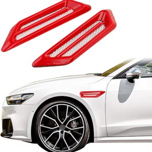 1 par de calcomanías universales de flujo de aire cromado para decoración de ventilación lateral de flujo de aire para puerta de ventilación de 1 par de calcomanías universales de flujo de aire cromado para decoración de ventilación lateral de flujo de aire para puerta de ventilación de