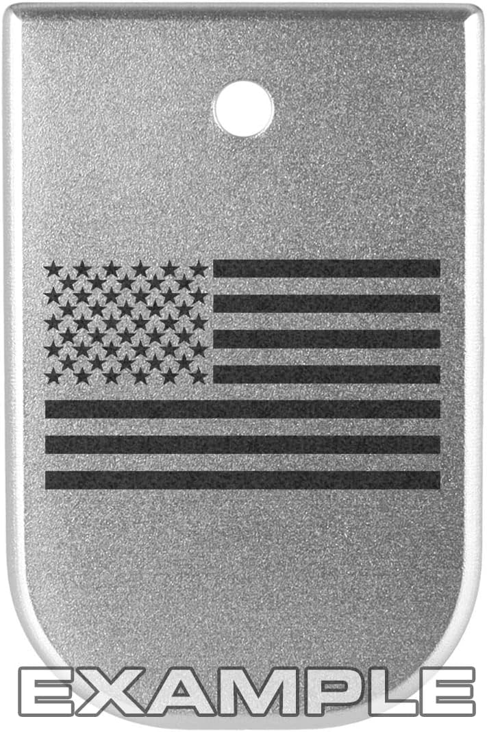 NDZ Performance Placa base de cargador para Glock 17, 19, 22, 23, 34, 45, Gen 5, 0.354in, .40 S&W, aluminio anodizado grabado con láser en plata,