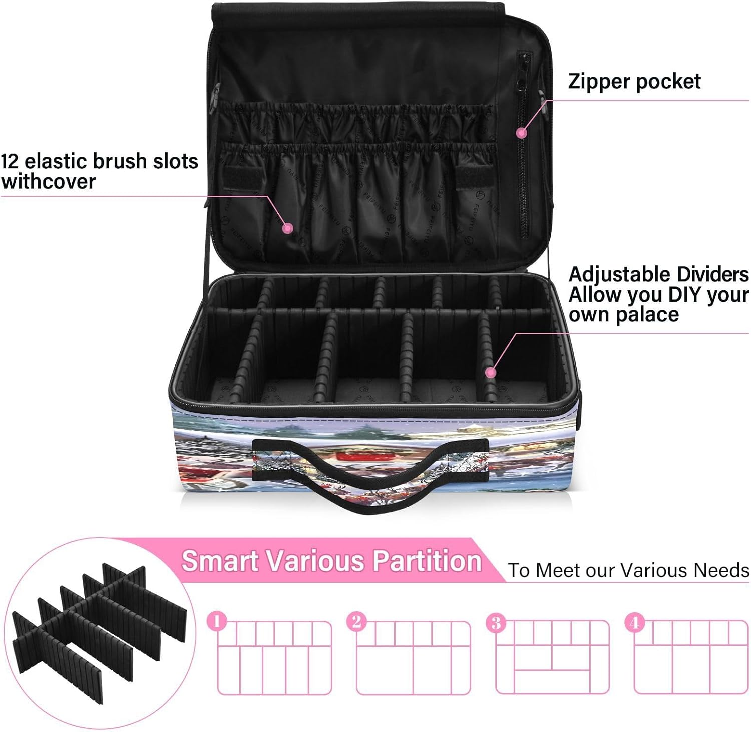 Red Sleigh cosmetic organizer bag make up travel bag make up bag medium makeup bag cosmetiquera de viaje para mujer men mens woman ladies teens male