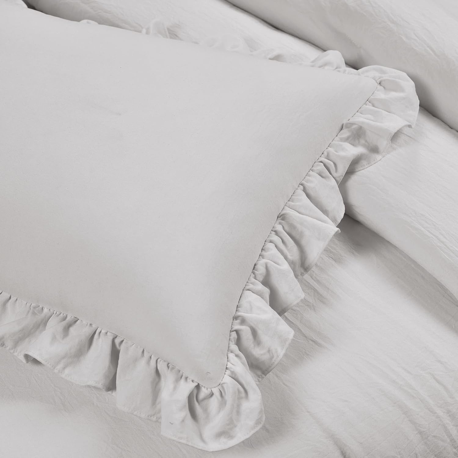 Lush Decor Reyna – Juego de sofá cama con volantes, acogedor juego de ropa de cama de 6 piezas, elegancia y comodidad atemporales, 68 pulgadas de