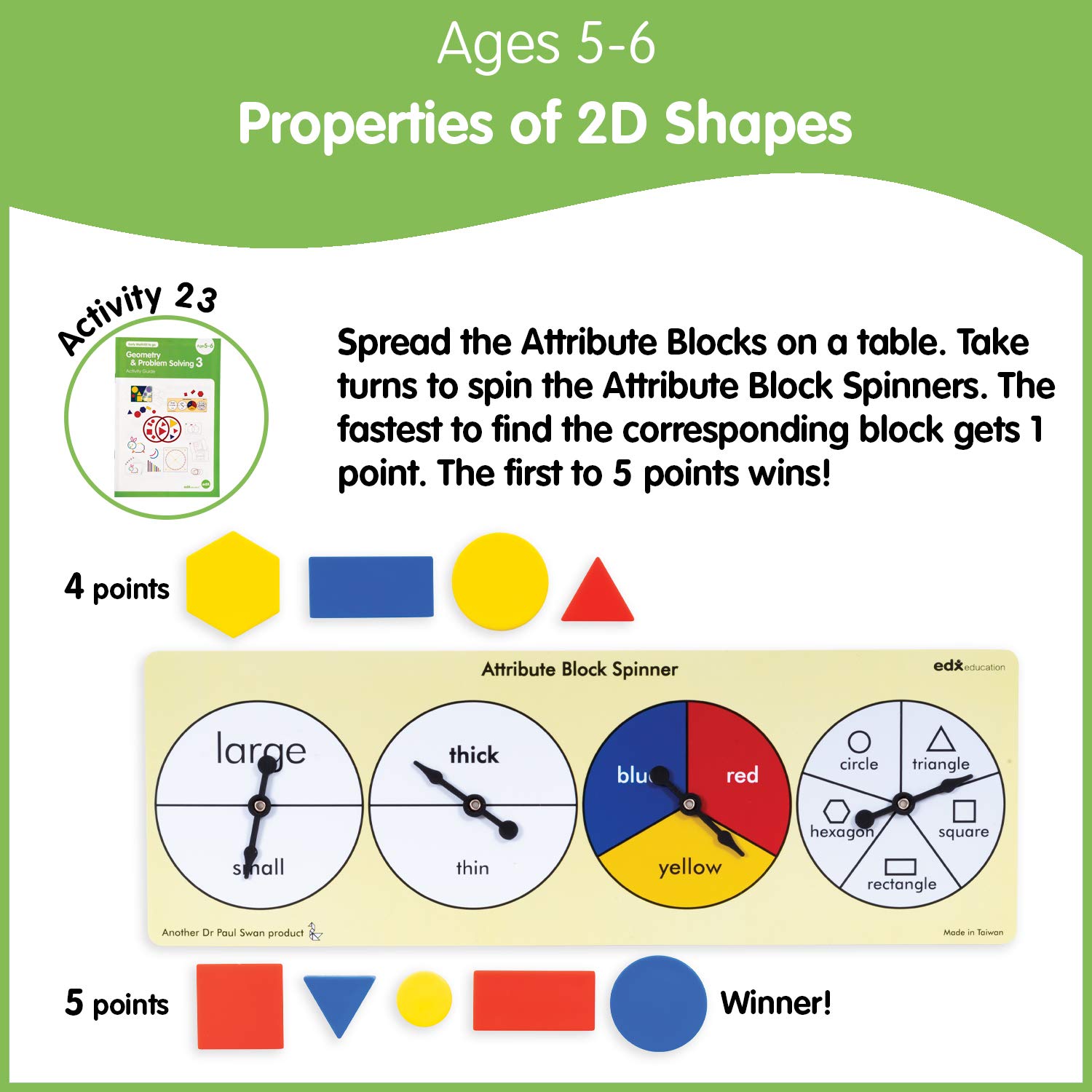 edxeducation Early Math101 To Go – Edades 5-6 – Geometría y resolución de problemas – Kit de aprendizaje en casa para niños – Recursos matemáticos