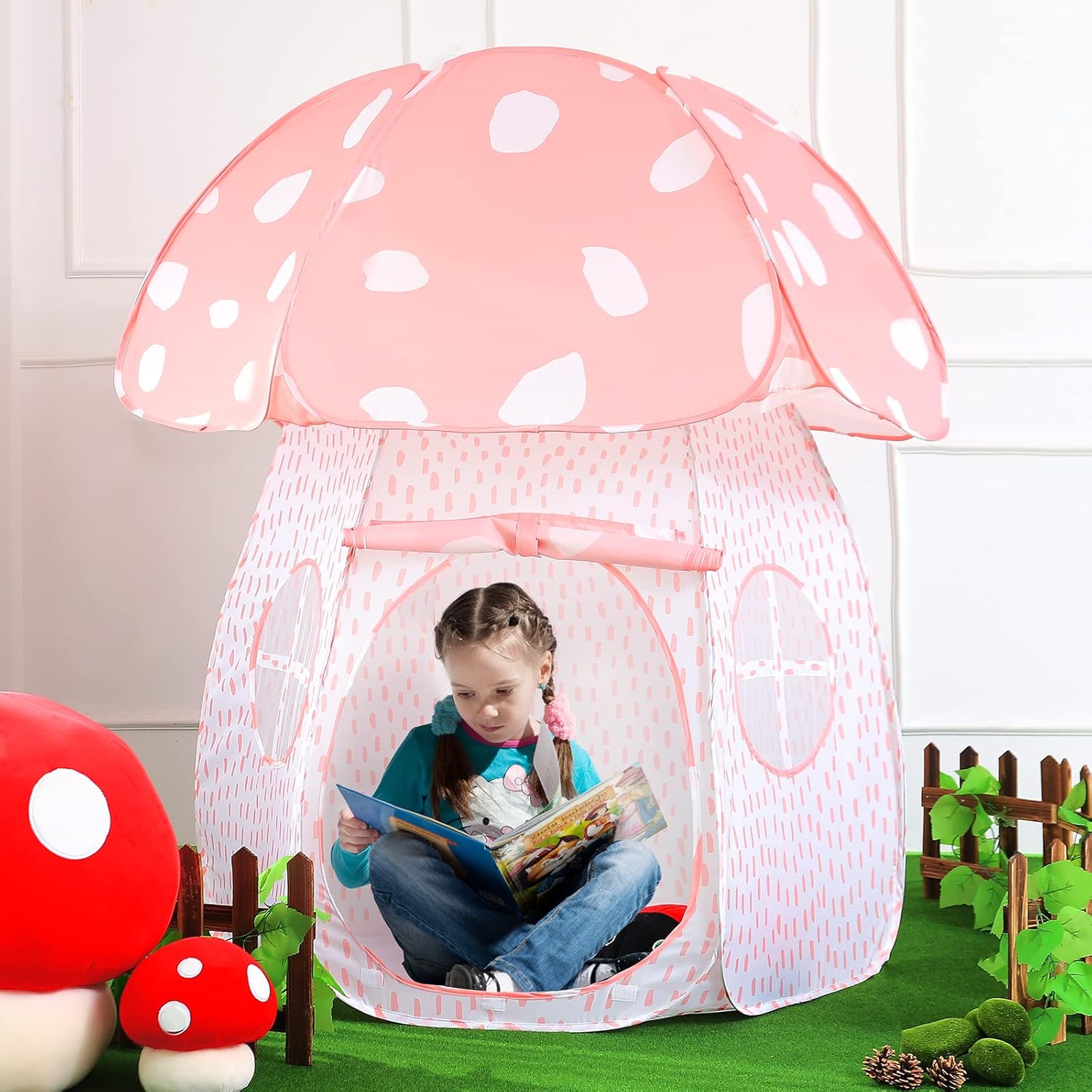 Tienda de campaña para niños, tienda de campaña desplegable para interiores y exteriores, casa de juegos para niños y niñas con diseño exquisito