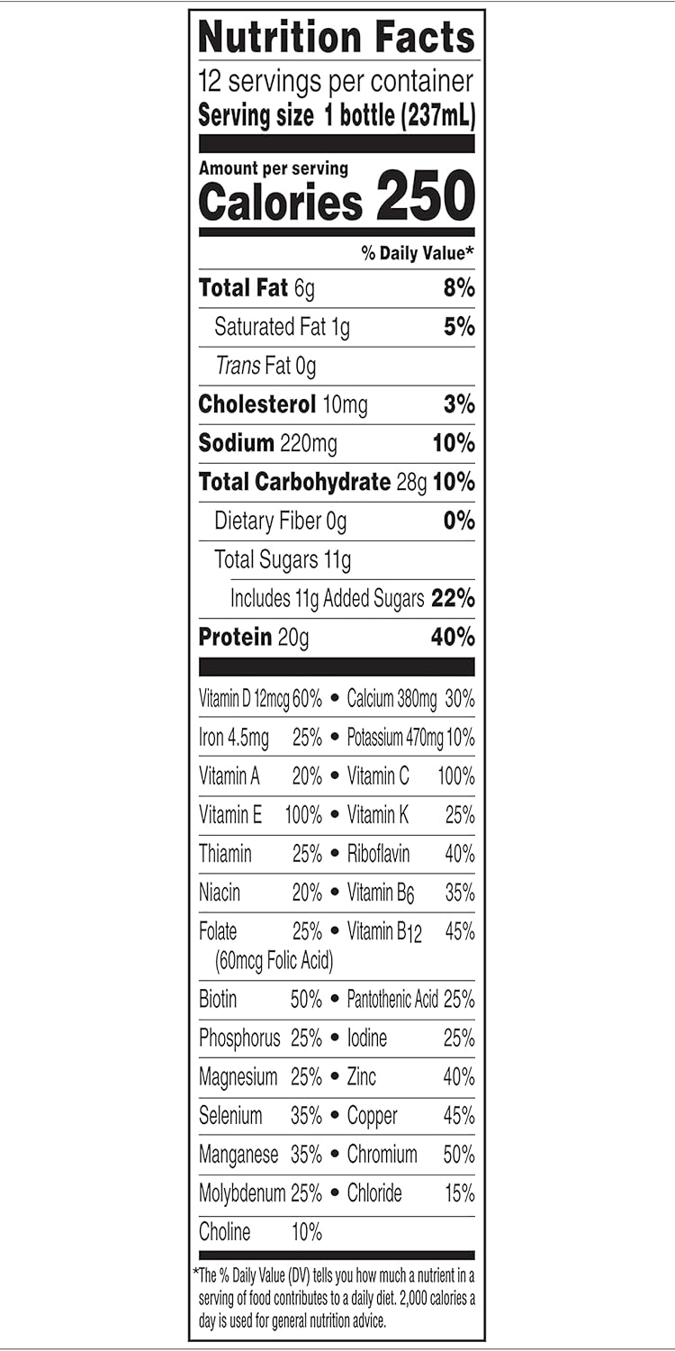 Boost Bebida rica en proteínas de chocolate, 8 onzas líquidas, 12 por paquete, 2 paquetes por caja.