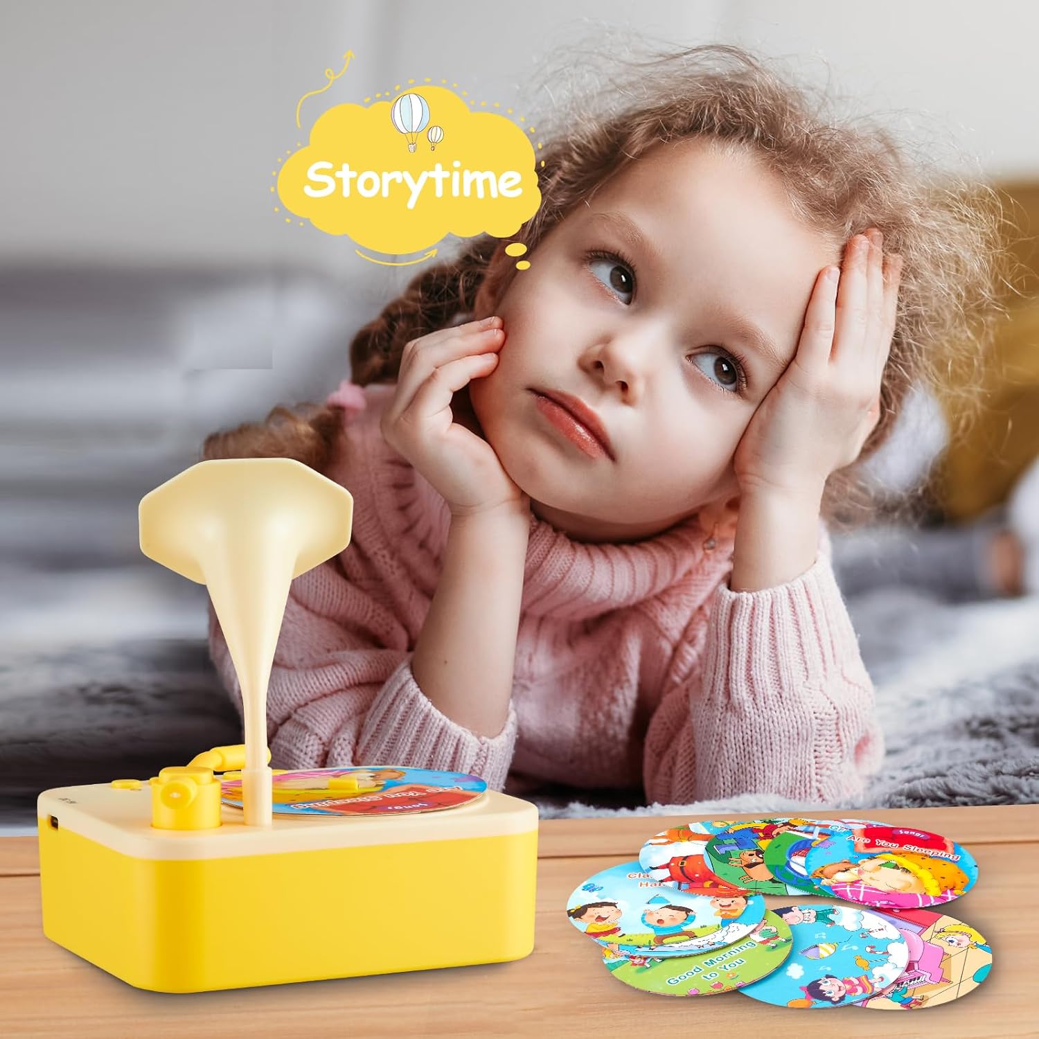 Juguetes para niños de aprendizaje musical para niños  99 tarjetas, historias, canciones, fonógrafo, reproductor de audiolibros para niños, regalo