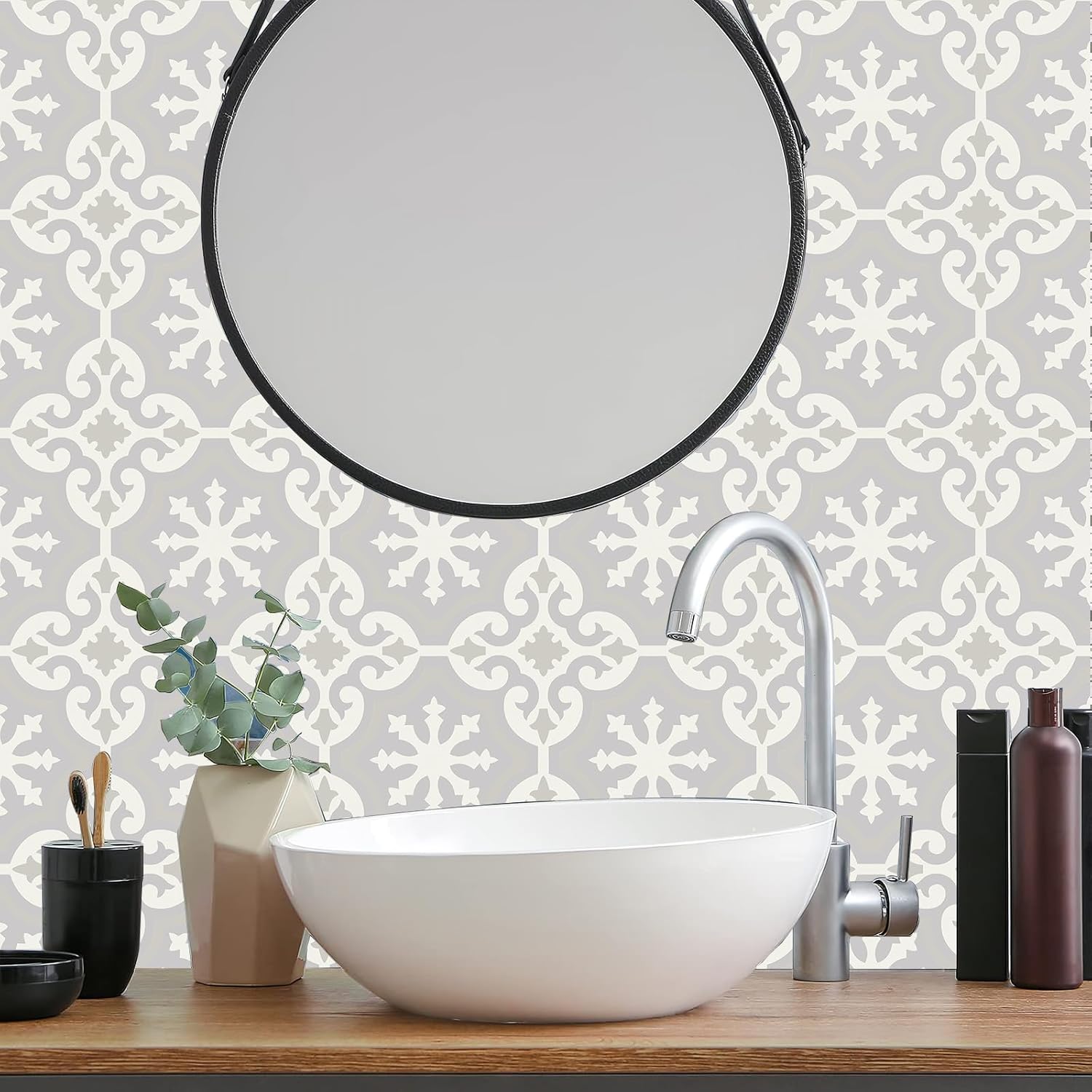 12 calcomanías decorativas para azulejos para decoración de pared, 6 x 6 pulgadas para bañococina, simplemente despegar y pegar para muebles,