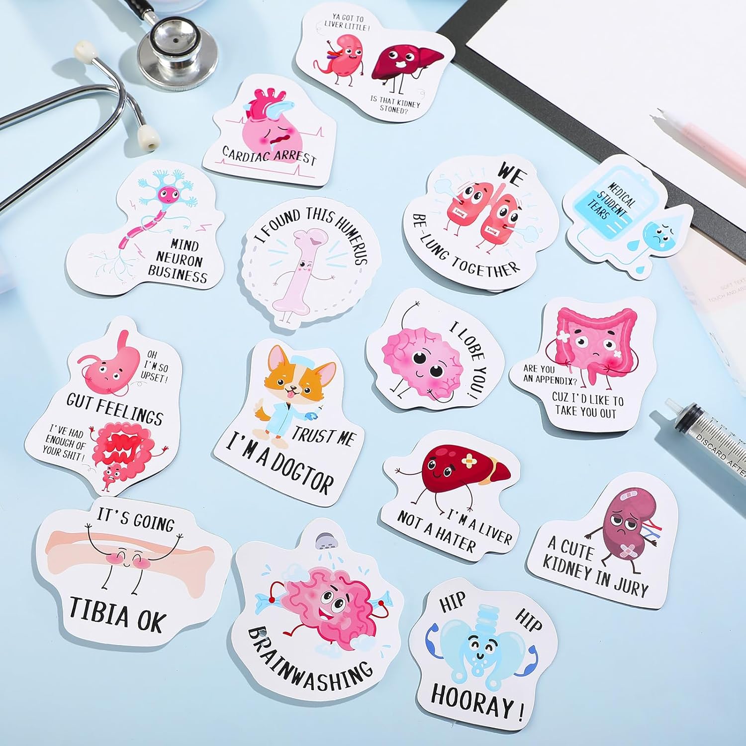 16 piezas de divertidos imanes de enfermería para nevera, juegos de palabras magnéticas, con temática médica, divertidos imanes para enfermera,