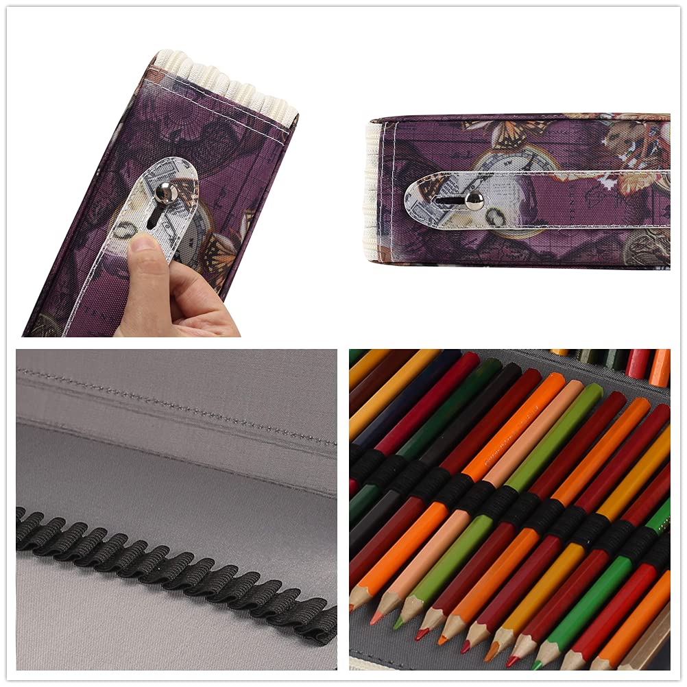Shulaner Estuche organizador de lápices de colores con cremallera PVC de gran capacidad para estudiantes o artistas