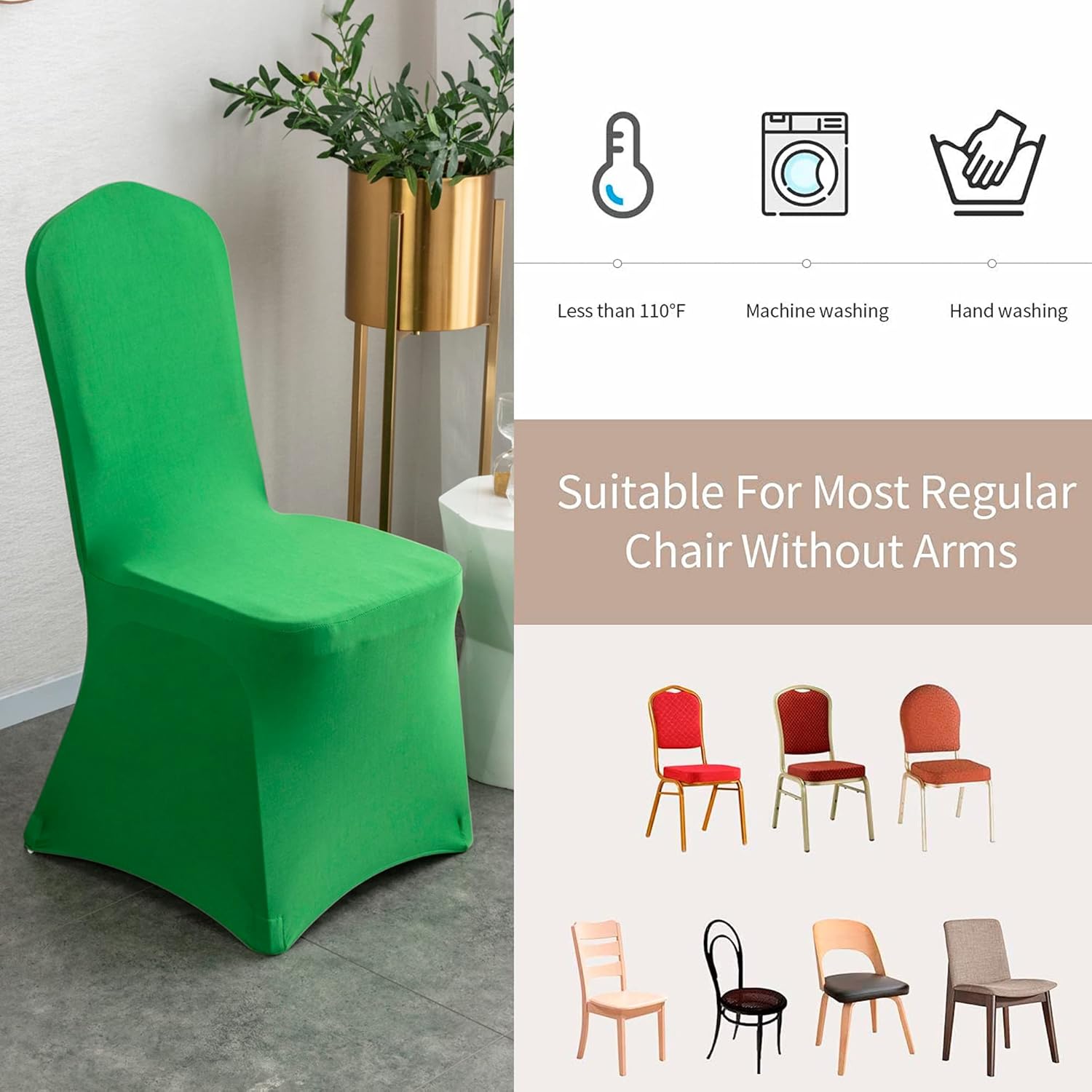 10 fundas para sillas de elastano verde fresco, fundas elásticas universales para sillas de banquetes, fundas protectoras universales para bodas,