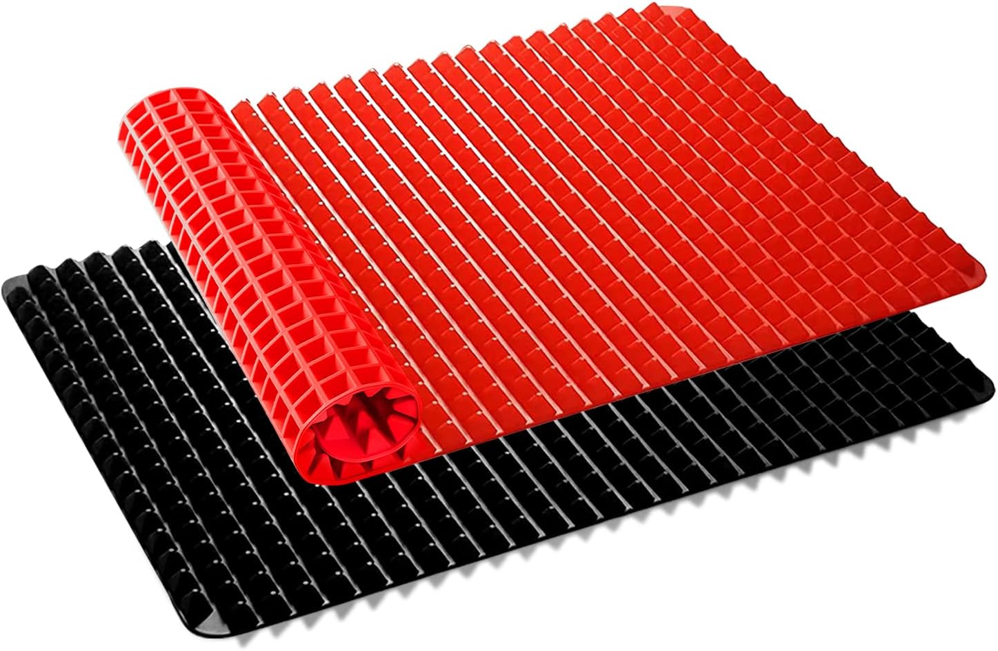 Bandeja piramidal de silicona, 16 x 11 pulgadas, alfombrilla grande de pirámide roja para hornear, bandeja para horno, bandeja para hornear,