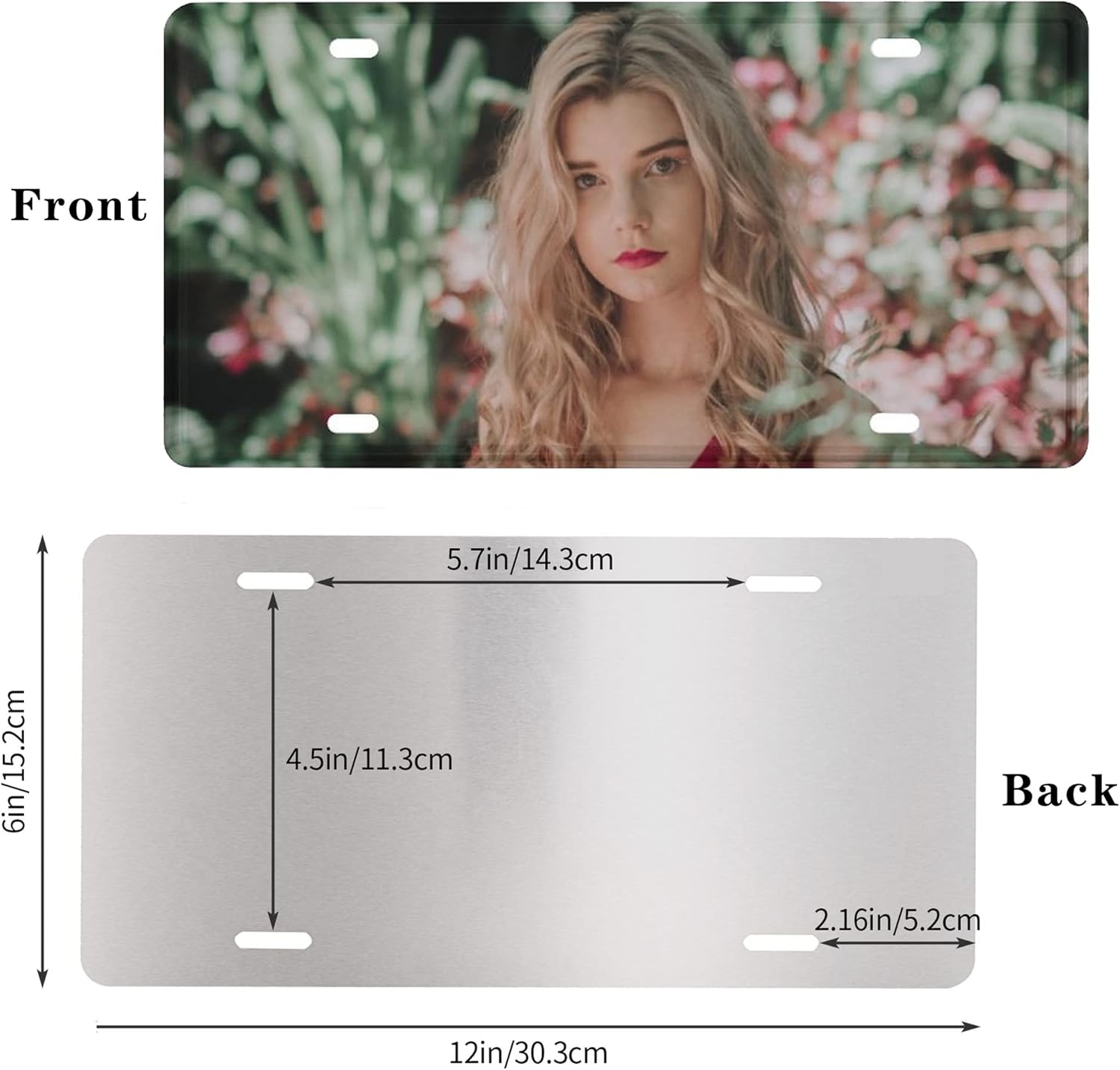 Placa de matrícula personalizada para la parte delantera del automóvil, decoración personalizada, añade tu foto, texto, logotipo, decoración de