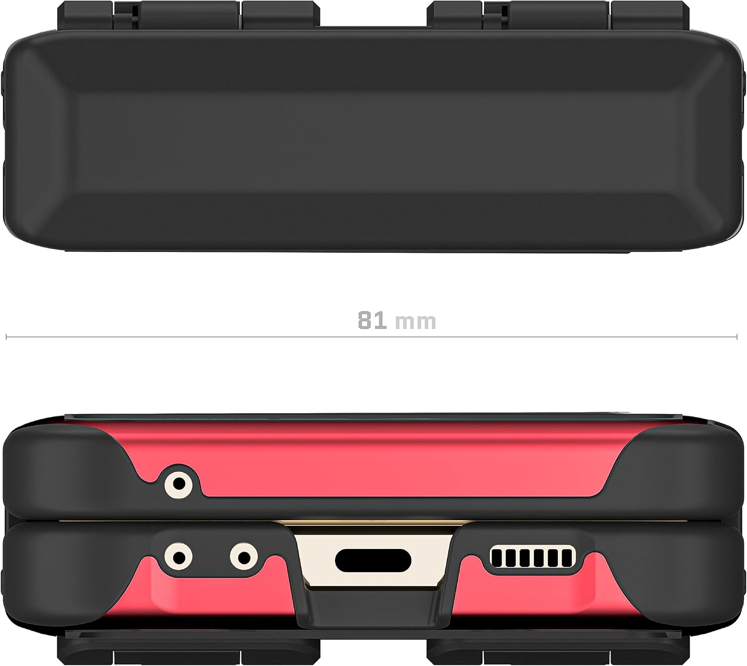 Ghostek ATOMIC – Funda delgada para Samsung Galaxy Z Flip 5 transparente con parachoques de metal de aluminio rojo, de alta calidad, resistente,
