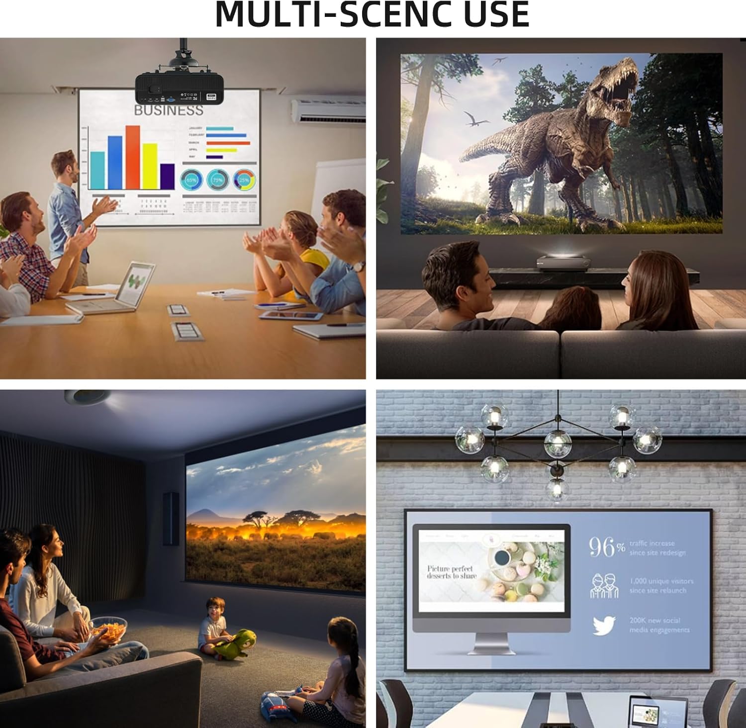 Pantalla de proyector motorizada desplegable de 100 pulgadas, pantalla de proyector automático HD 169 con control remoto, pantalla de proyección