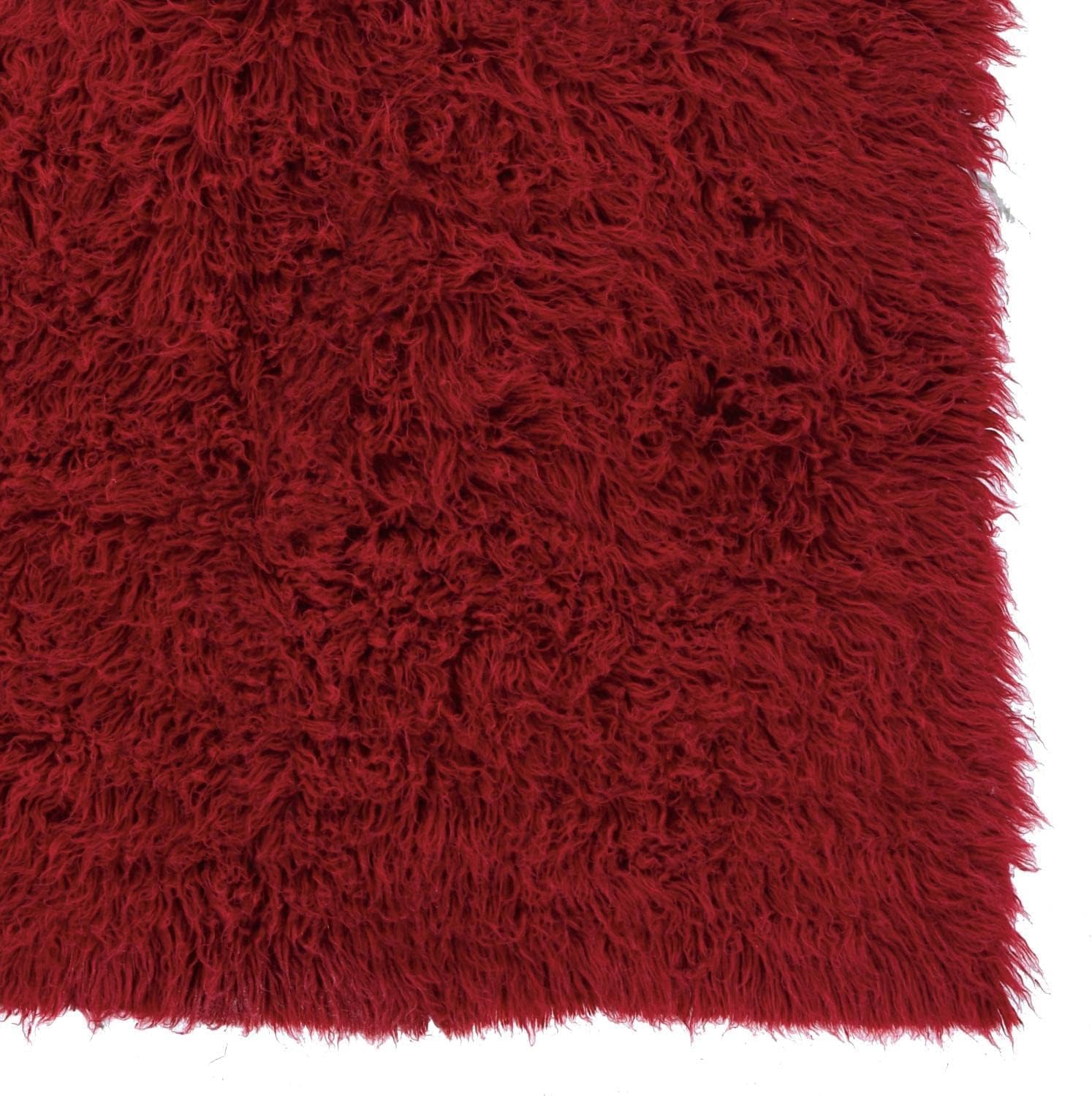Linon Alfombra de lana roja retro de 49.38 oz, 3 pies 6 pulgadas x 5 pies 6 pulgadas, 4 x 6 pies