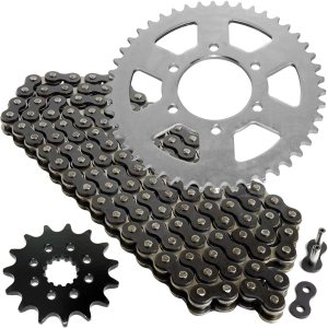 Kit de cadena de transmisión y piñón negro para Kawasaki Versys 650 KLE650 2007-2018 Mod-ZTF1-7006 Kit de cadena de transmisión y piñón negro para Kawasaki Versys 650 KLE650 2007-2018 Mod-ZTF1-7006