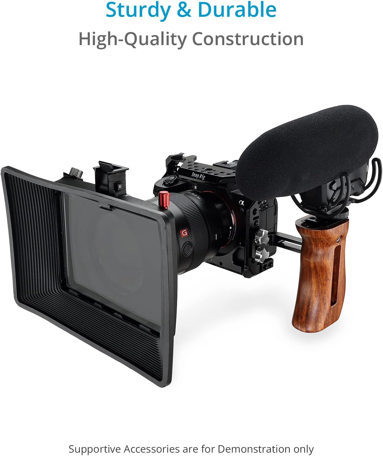 Proaim SnapRig – Mango lateral universal de madera (montaje de 14 de pulgada a 20) para cámara DSLR de tamaño pequeño a mediano  Diseño ajustable