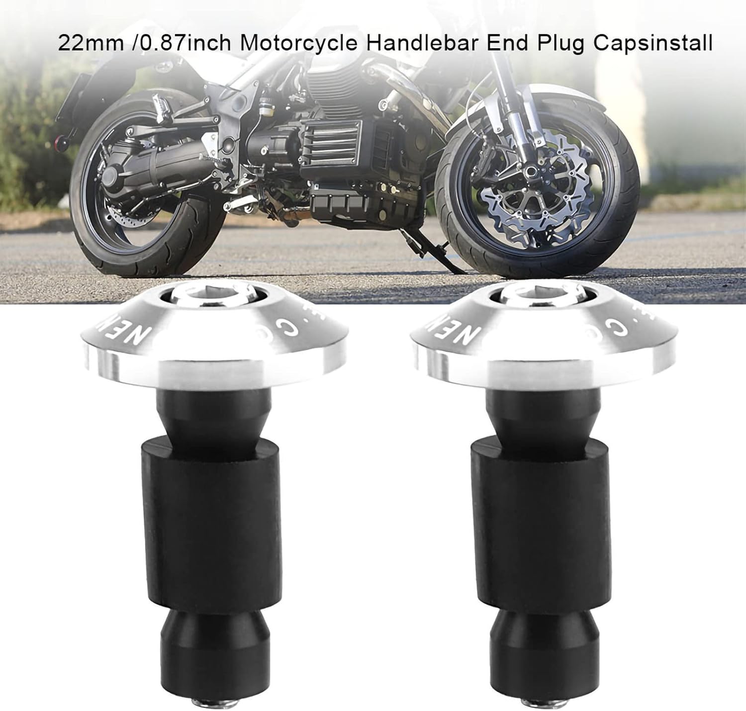 Acouto Enchufe de extremo de barra de motocicleta de 0.866 in, 78 pulgadas, enchufe universal para manillar, tapas de enchufe deslizante para