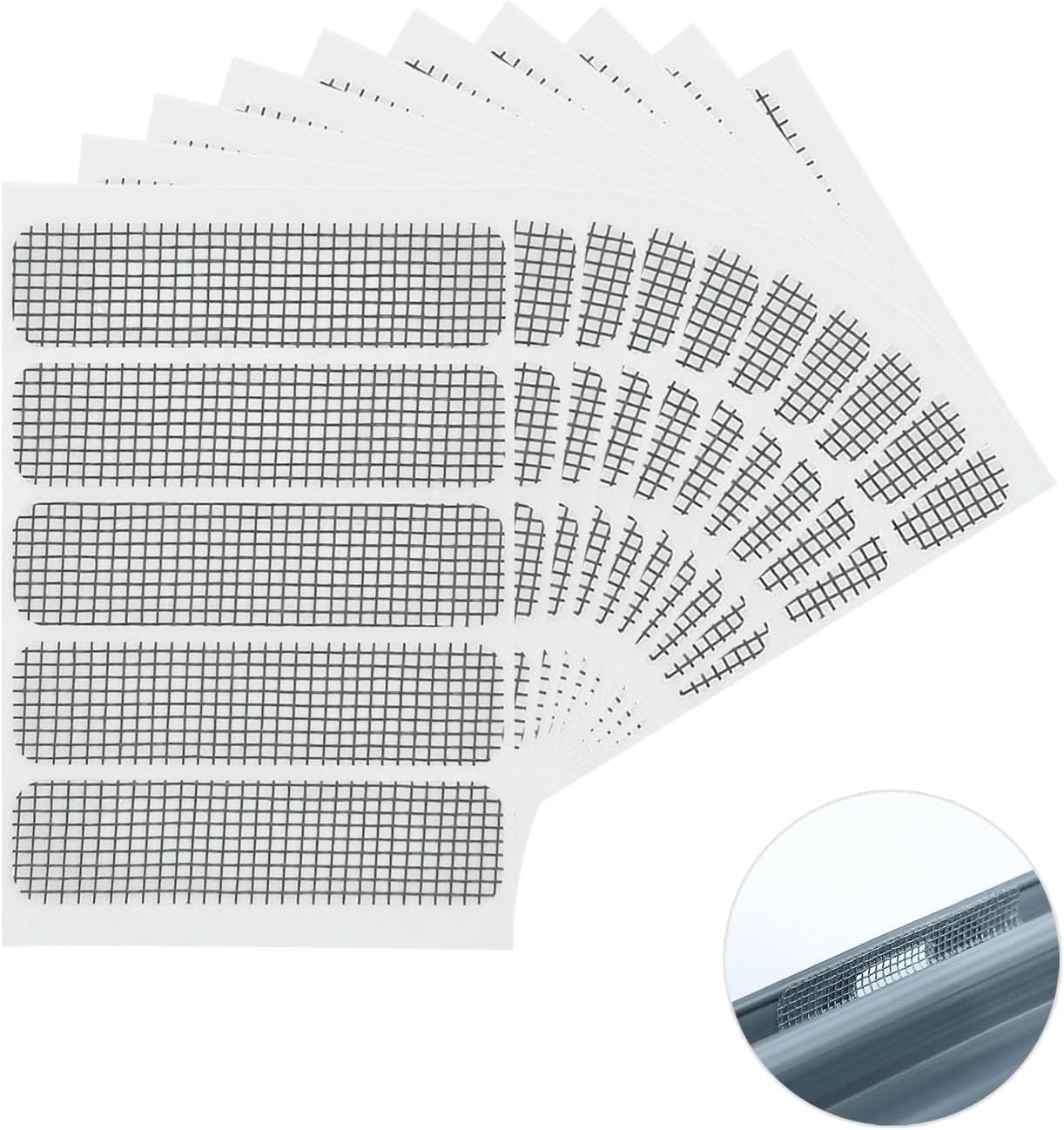 Parches de reparación de pantalla de ventana, kit de reparación de repuesto de puerta mosquitera, kit de reparación de pantalla autoadhesiva,