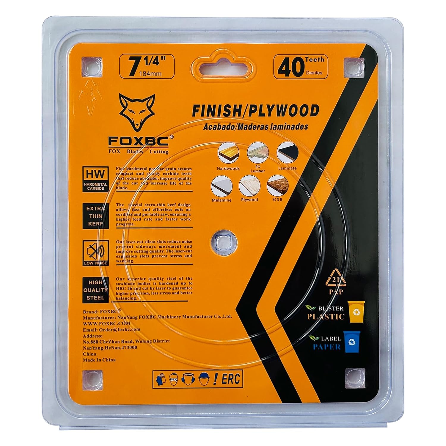 FOXBC Hoja de sierra circular de 7-14 pulgadas, 40 dientes para SKIL, DeWalt, Milwaukee, Black+Decker, Makita, Sierra circular Ryobi – Paquete de 2
