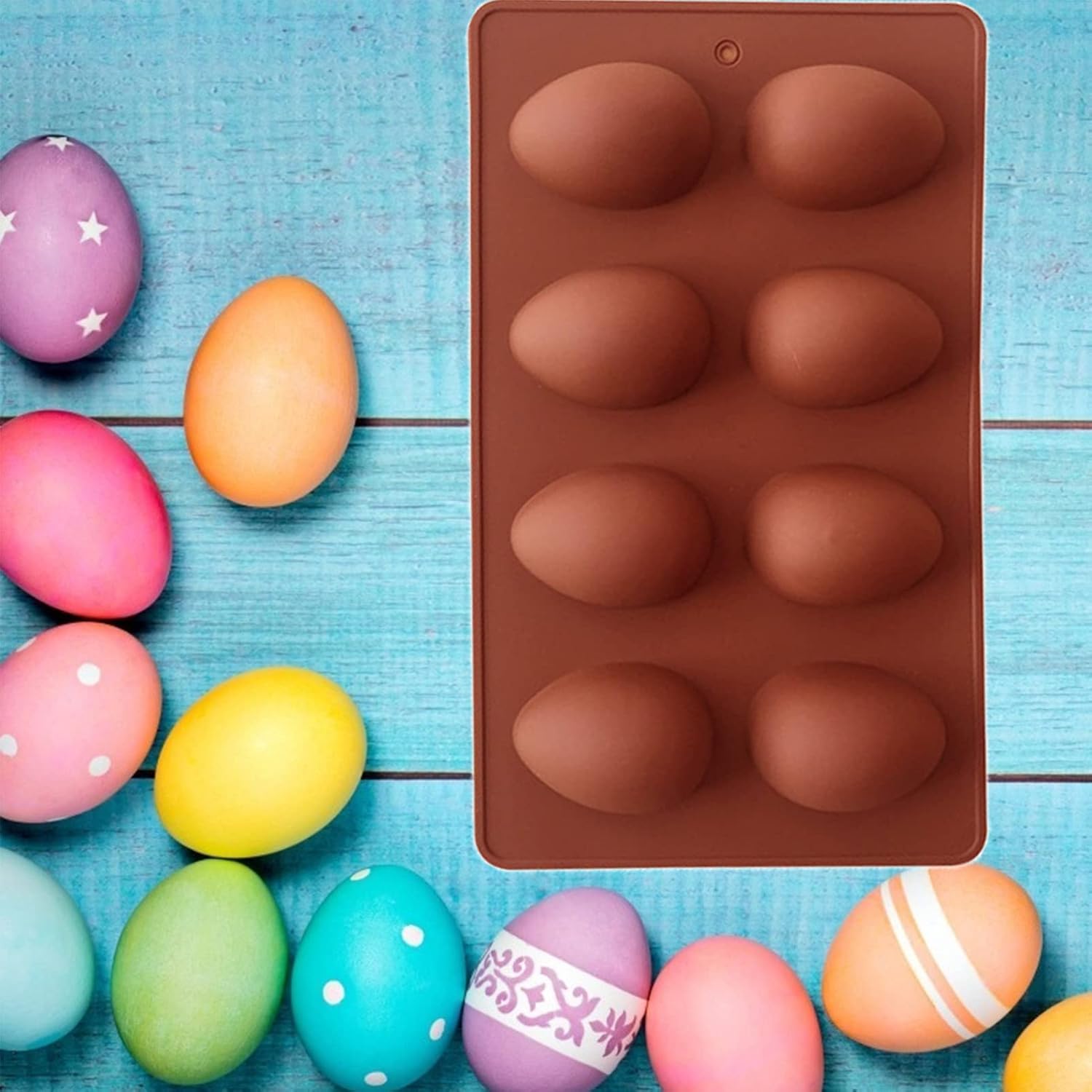 Molde de silicona para Pascua, molde de silicona para chocolate en forma de huevo, moldes para hornear para dulces de Pascua, mini jabón, pastel de