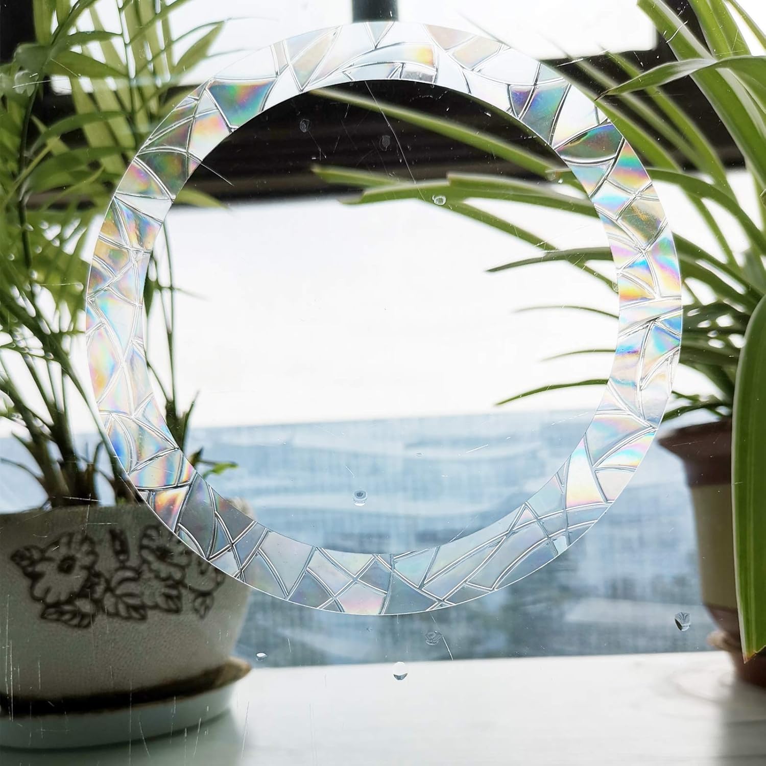 Calcomanías estáticas para ventana de anillo y círculo, anticolisión, para golpes de pájaros, calcomanías de alerta de cristal, para evitar que los