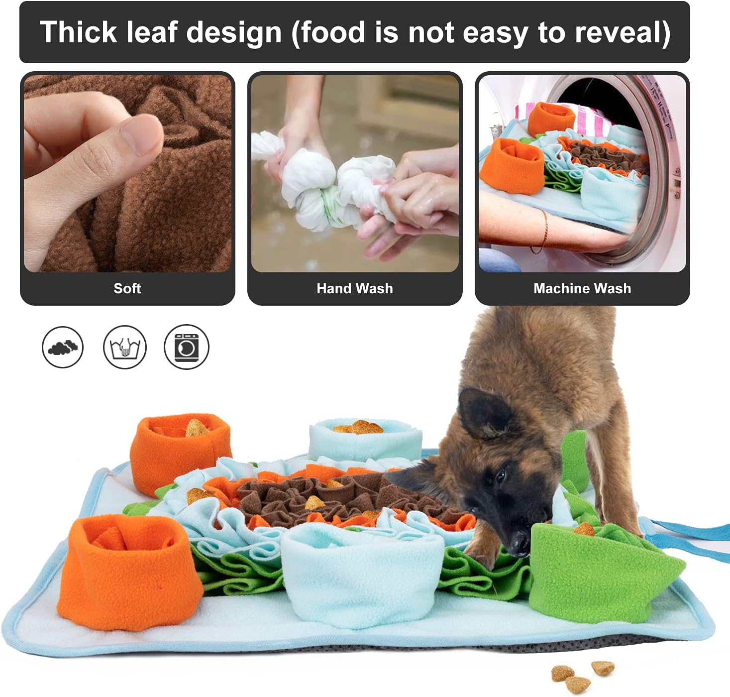 Tapete de olfateo para perros, juguetes de rompecabezas, tapete interactivo para alimentación de mascotas, alimentación de gatos con mango de