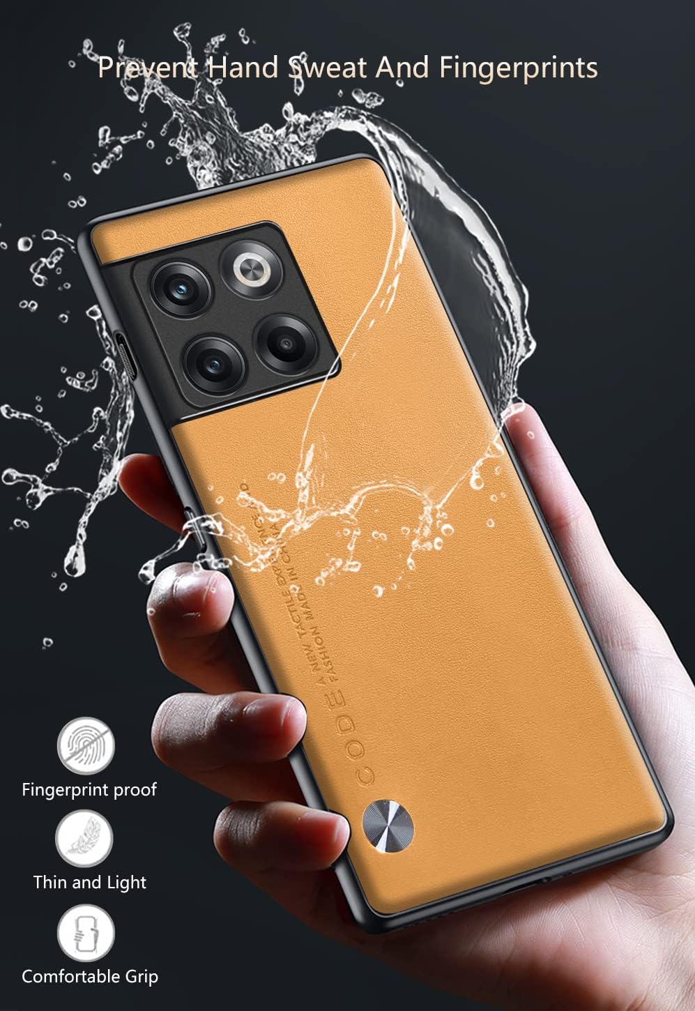 Funda para OnePlus 10T 5G, funda de piel sintética TPU suave, extremadamente ligera, protección de la cámara, funda de cuero para OnePlus 10T 5G