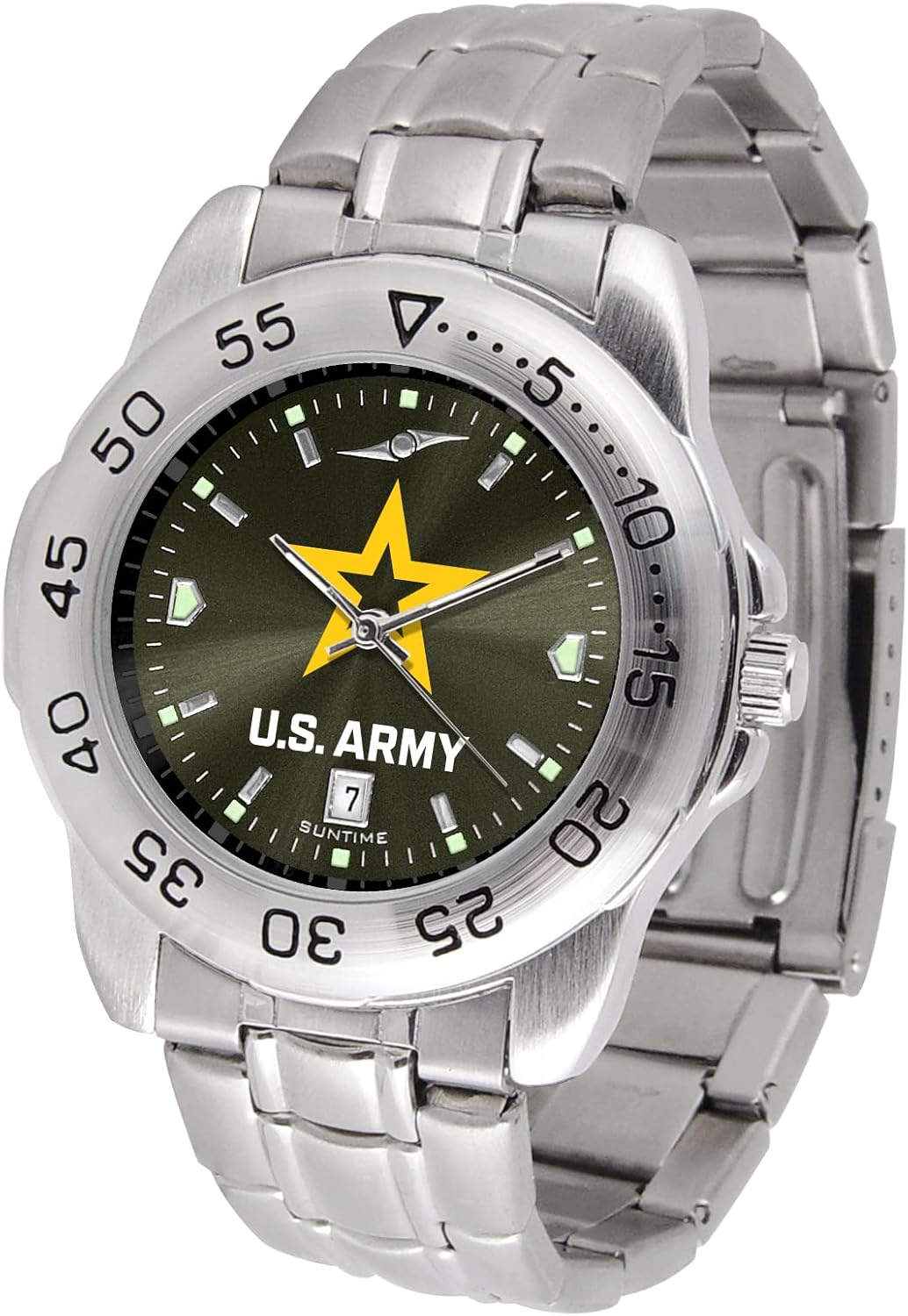 Reloj deportivo de acero para hombre del ejército de EE. UU. AnoChrome con correa de acero