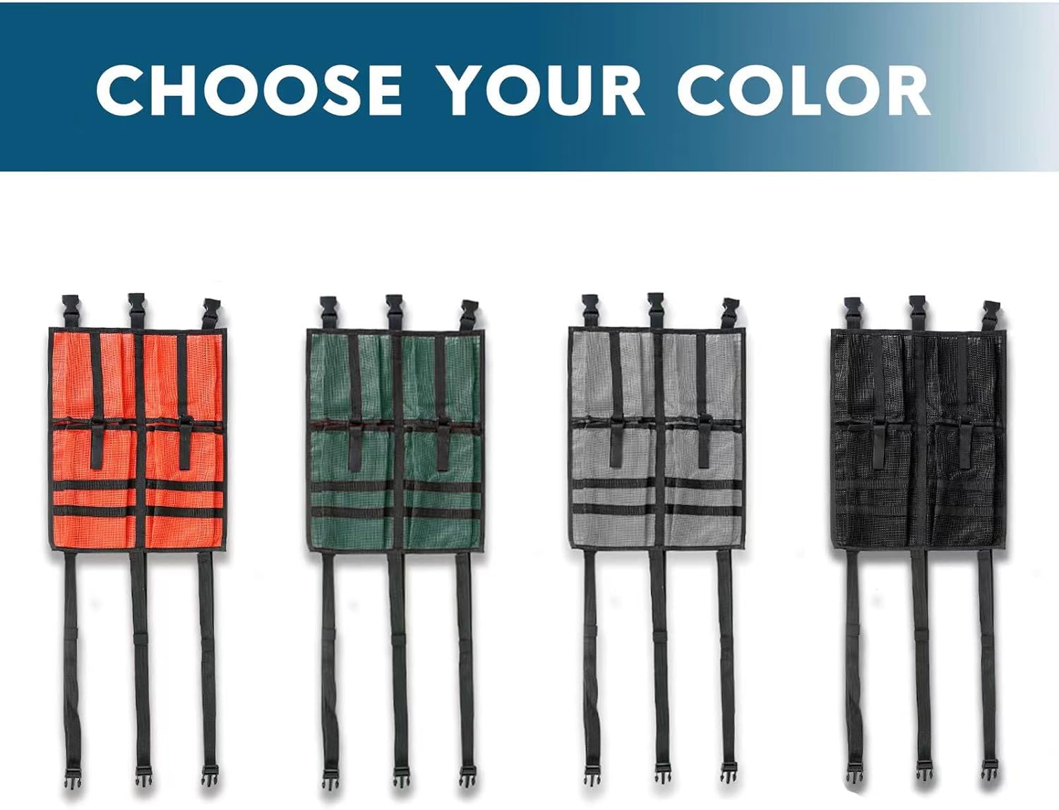 MORXPLOR Bolsa de almacenamiento de malla para kayak, accesorios de equipo de kayak, compartimentos de almacenamiento para asiento de canoa de