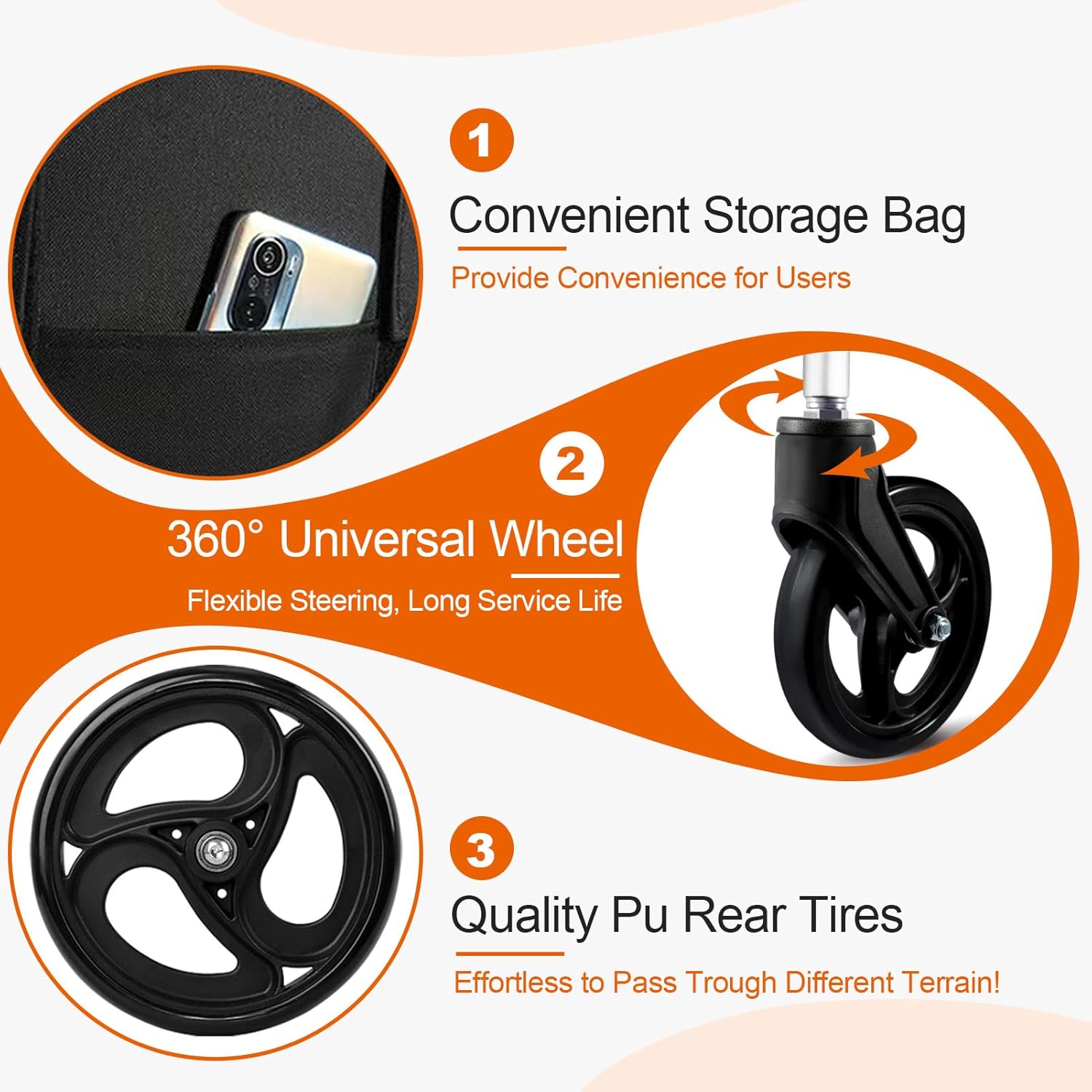 Silla de ruedas ultraligera de transporte  Silla de ruedas portátil plegable con freno de mano  Carros para viajes en avión de edad avanzada con