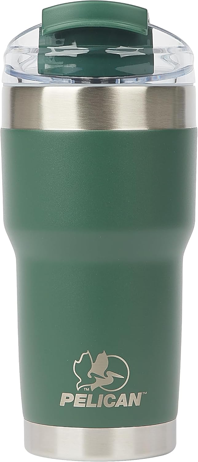 Pelican Hydration Pelican Traveler – Vaso aislado al vacío de 22 onzas, de acero inoxidable, doble pared, con tapa doble, taza de café aislada con