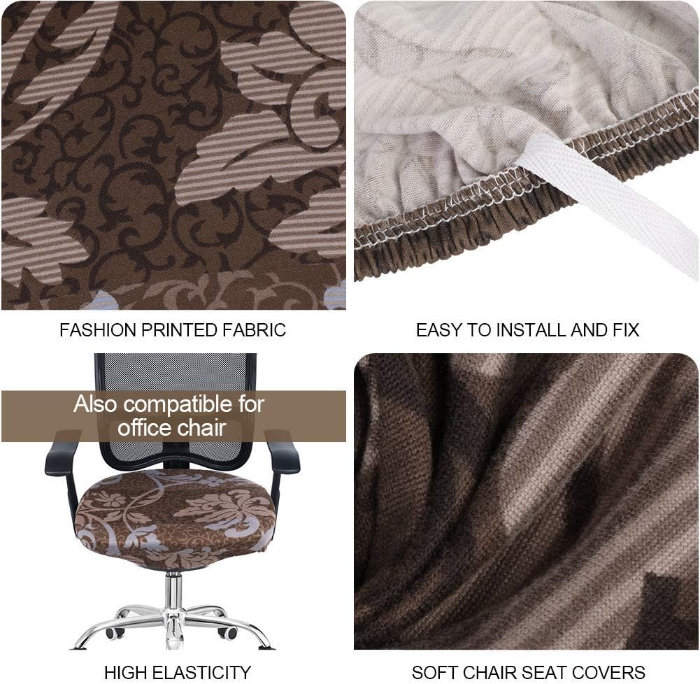SearchI Cover Products – Paquete de 4, fundas de asiento para sillas de comedor, fundas de asiento elásticas impresas para sillas, juego de 4,