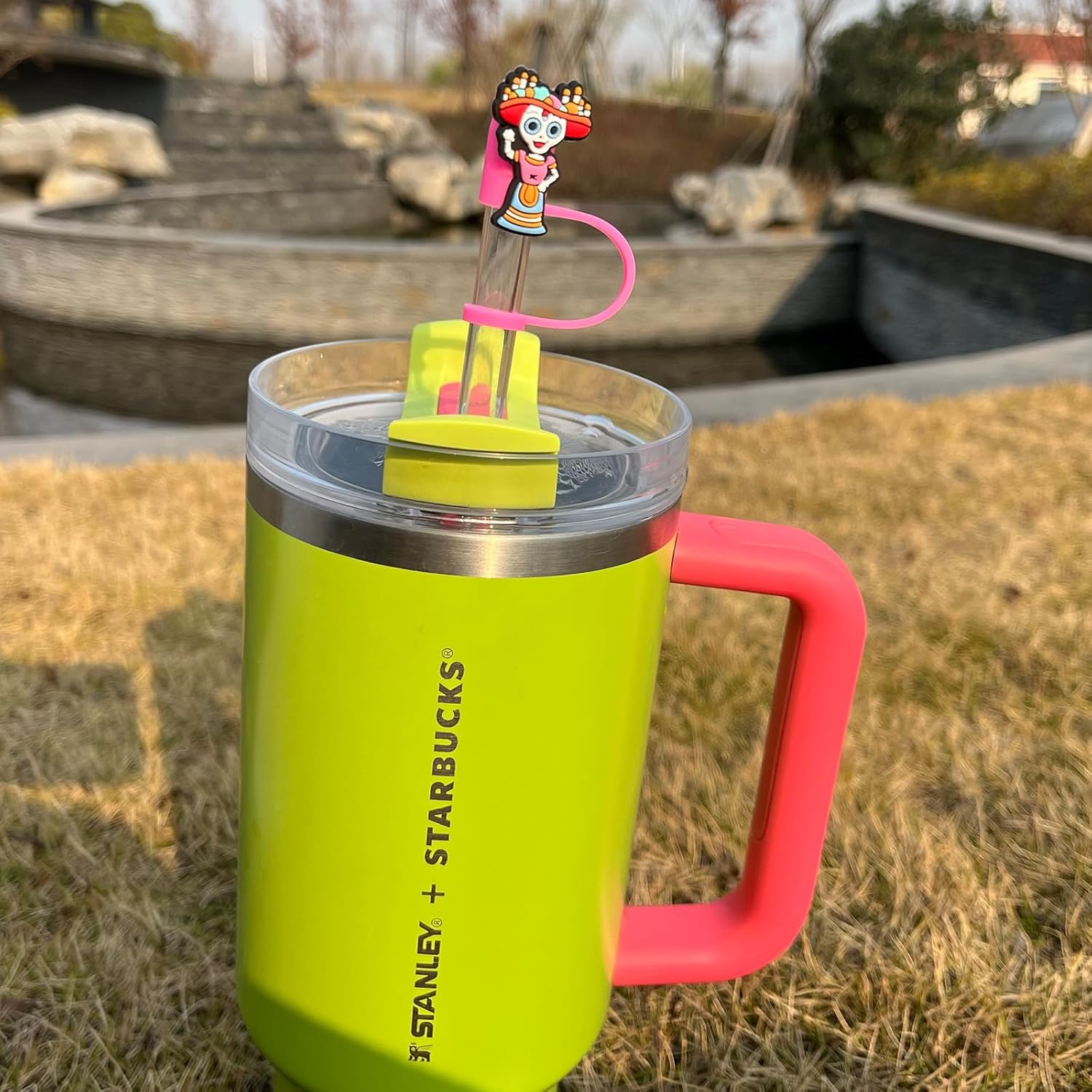 Cubierta de paja para copa Stanley, 4 unidades, compatible con popotes StanleyYeti de 0.394 in, protector de paja a prueba de polvo, tapa de paja