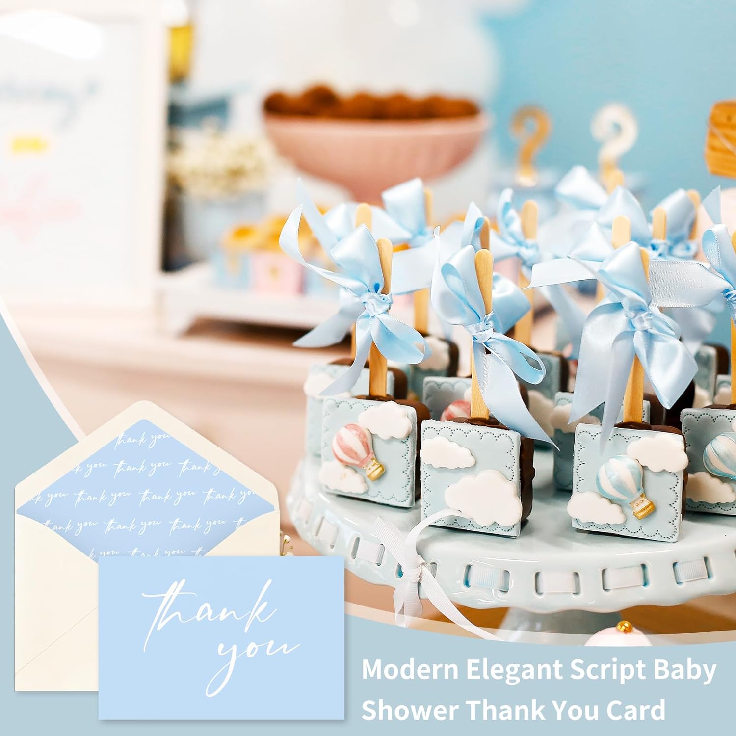 AZAZA Tarjetas de agradecimiento para baby shower, tarjetas de agradecimiento para niños con sobres, tarjetas de agradecimiento de 4 x 6 pulgadas