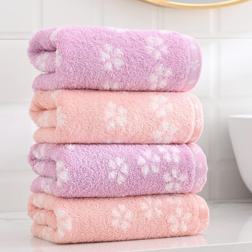 sense gnosis Juego de 2 toallas de mano color rosa súper suaves 100% algodón, diseño floral Sakura, súper suaves, altamente absorbentes, toallas de