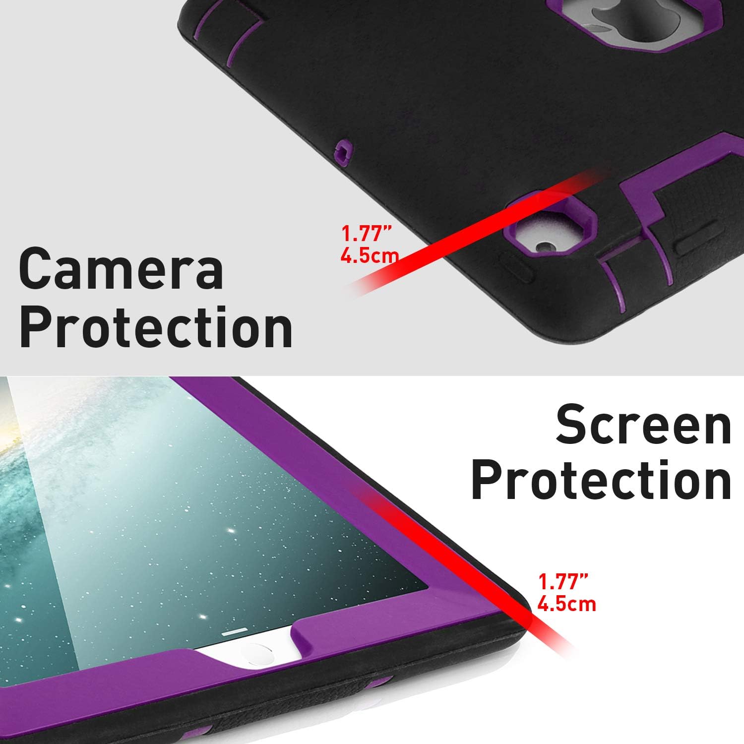 AICase – Funda para iPad 2, iPad 3, iPad 4, funda AICase Kickstand a prueba de golpes, resistente a los impactos, resistente, híbrida de tres capas,