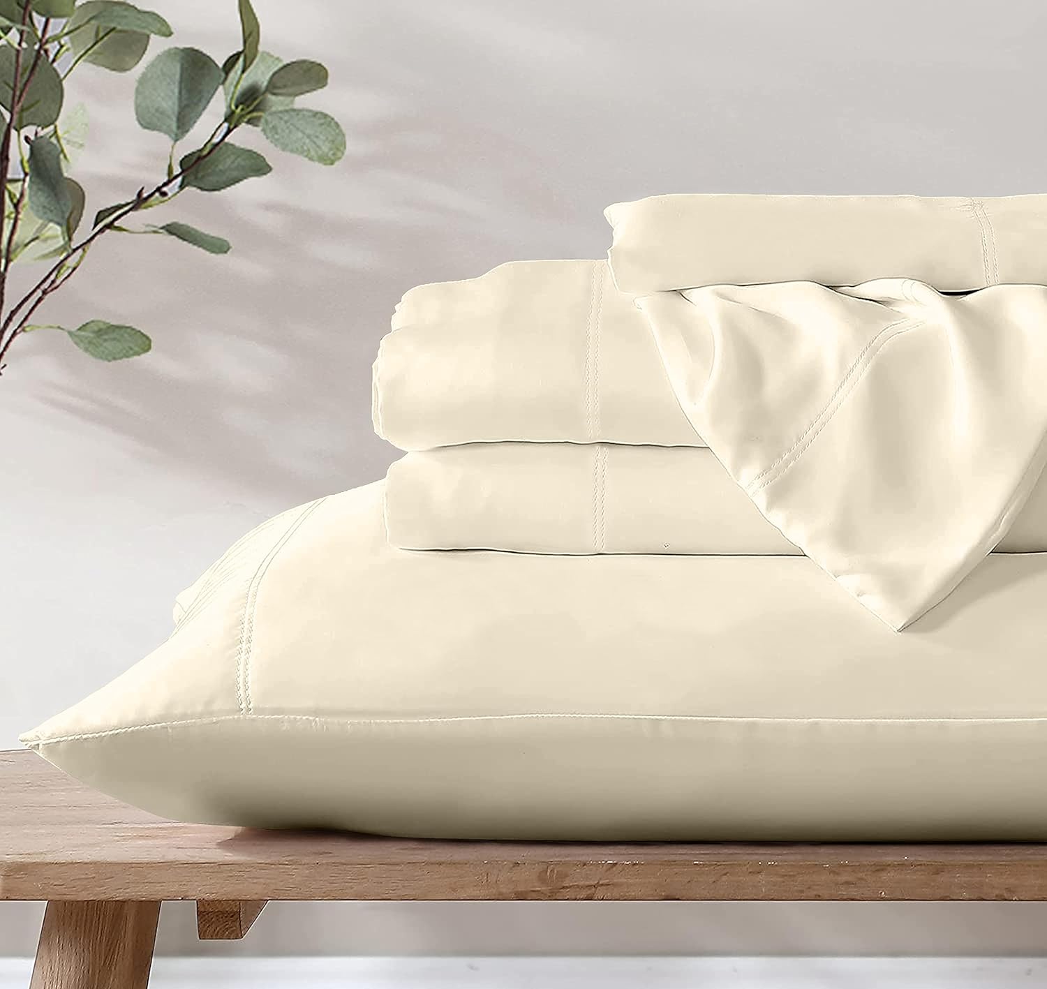 Tencel – Juego de sábanas de 3 piezas, 100% orgánico, natural, 300 hilos, refrescante, extrasuaves, suaves como la seda, sábanas de lujo de fácil