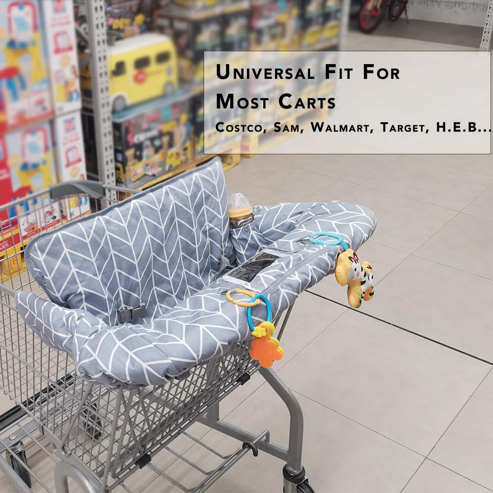 ICOPUCA Funda para carrito de compras para bebé, funda de carrito 2 en 1 para bebés y silla alta, funda acolchada para asiento de carrito de