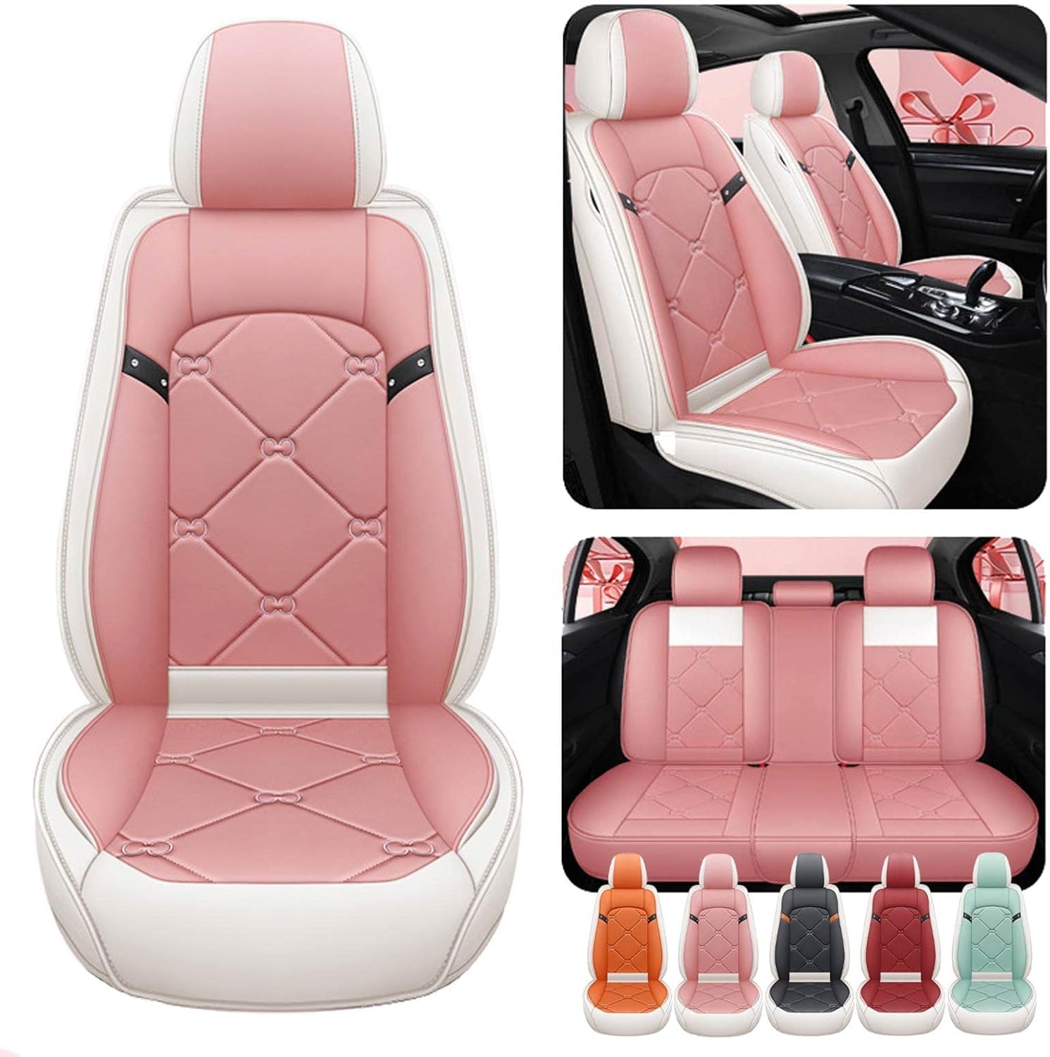 Funda de asiento de automóvil personalizada compatible con Mazda Mazda2, Mazda3, Mazda5, Mazda6, de piel sintética, para 5 pasajeros, impermeable,