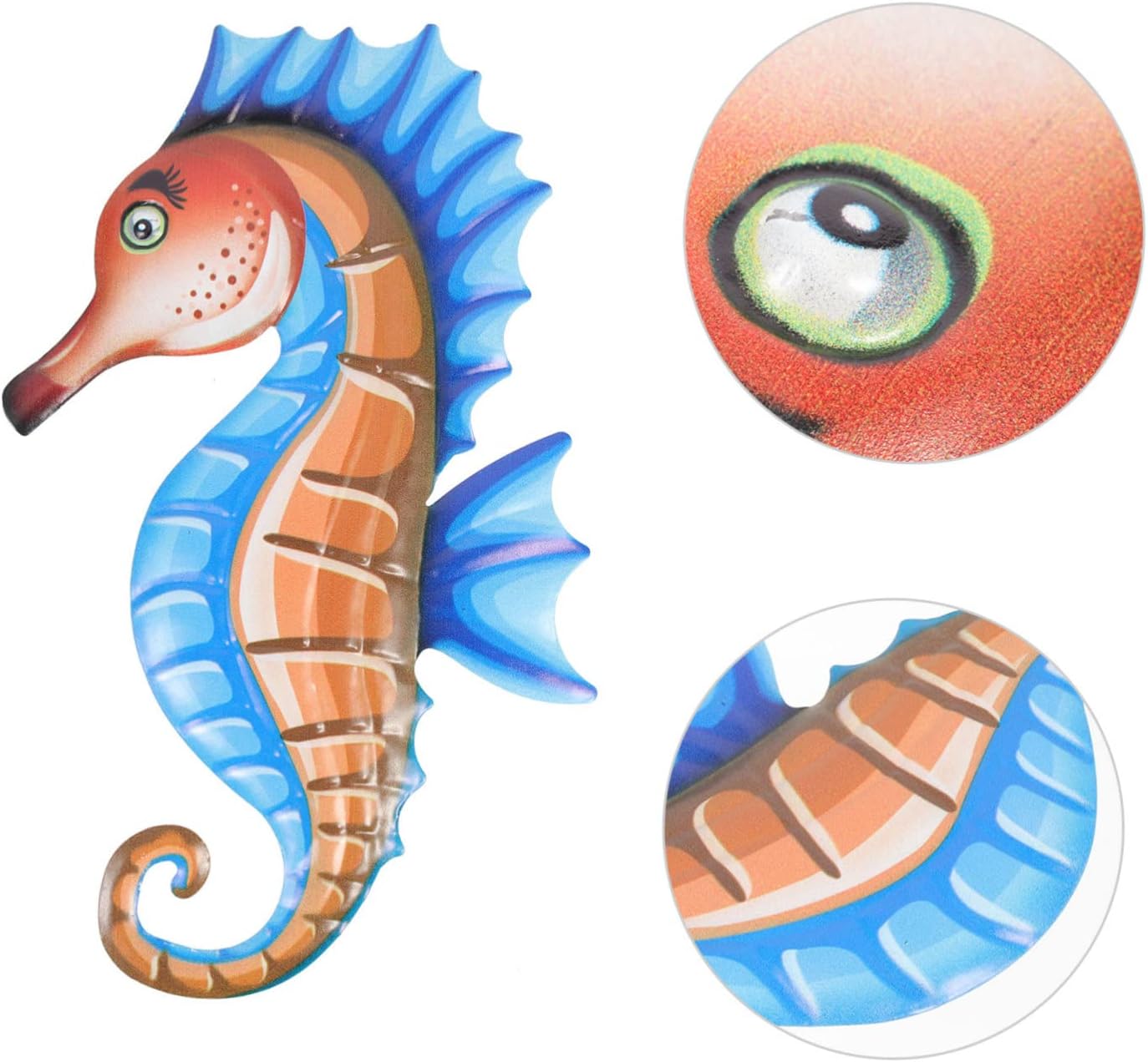 Garneck 4pcs wall hanging sea horse figurine nautical wall sculpture seahorse wall decorations decorative wall art metal household decor Metal Craft