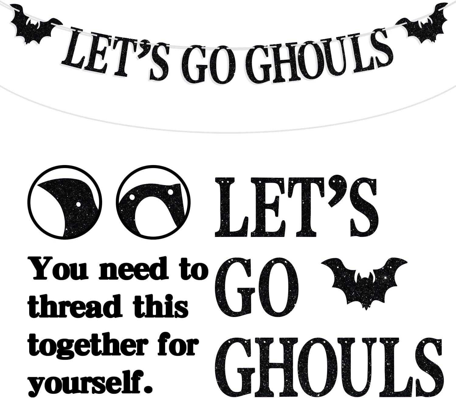 Cartel Let’s Go Ghoul, accesorios para fotos de fiesta de noche de Halloween, temática de fantasmas de terror, suministros de decoración de fiesta