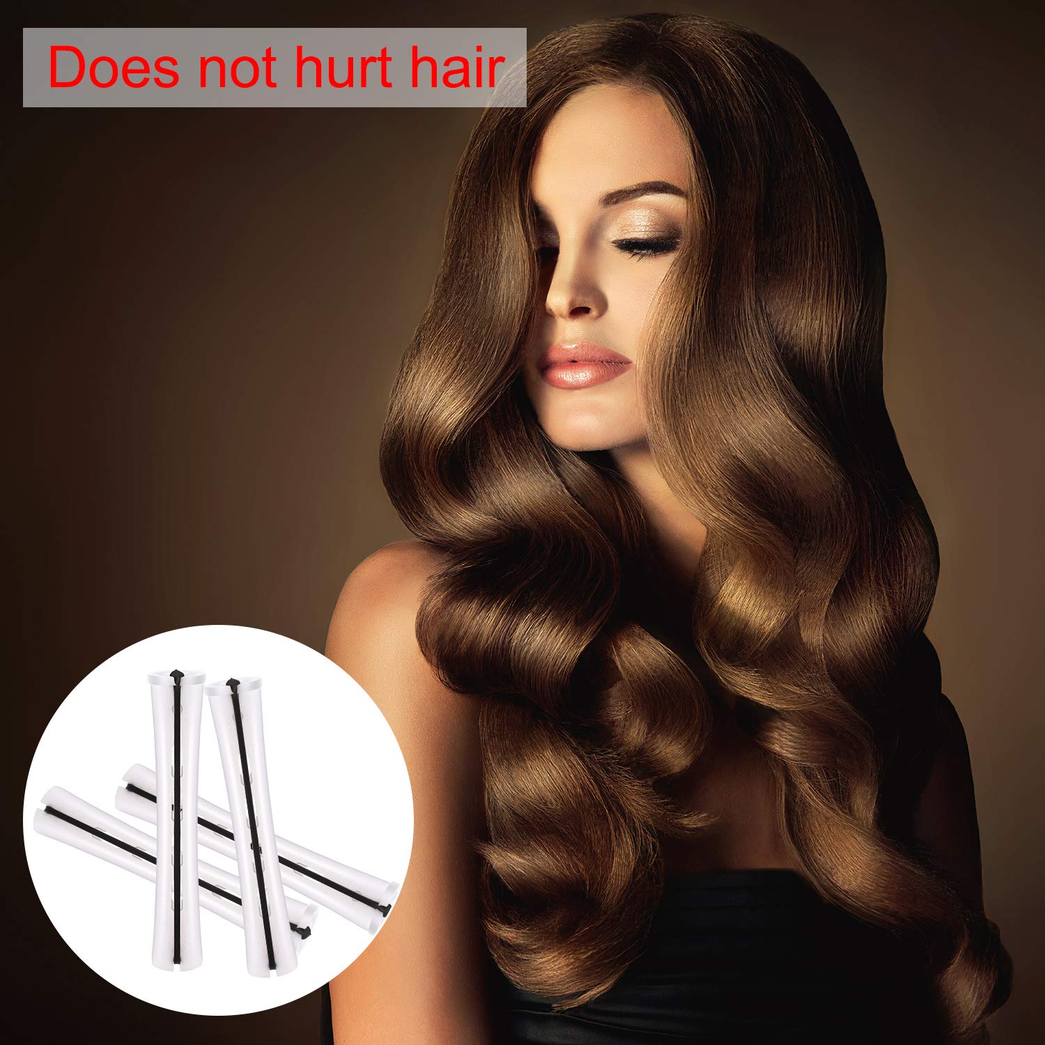 WILLBOND 60 varillas permanentes para cabello largo, varillas de plástico para rizar el cabello, rodillos rizadores de cabello para peluquería y