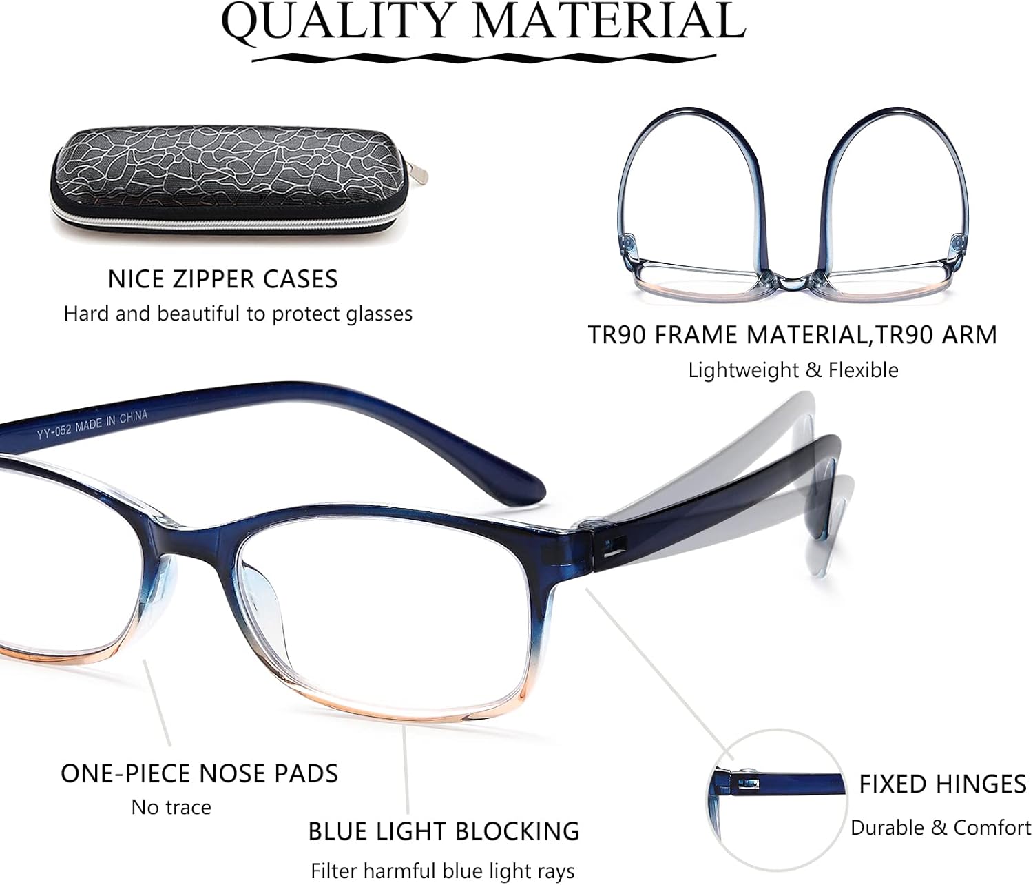EYEURL Paquete de 2 lentes de lectura para mujeres y hombres, bloqueo de luz azul, ligeros, TR90, filtro de deslumbramiento, rayos UV, fatiga