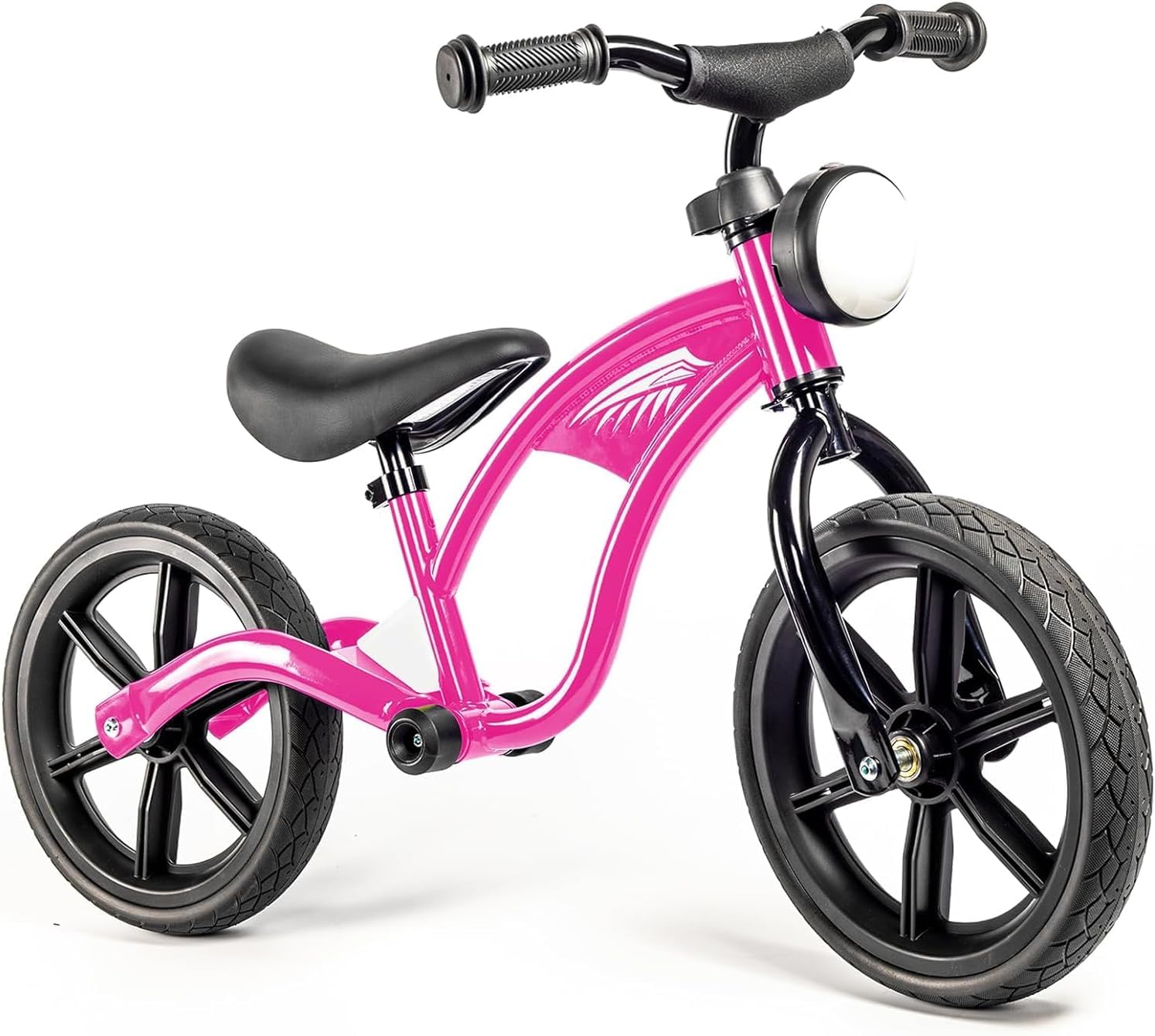 KRIDDO Bicicleta de equilibrio para niños de 2 años, de 24 meses a 5 años, luz delantera, rueda de goma, bicicleta de regalo para niños y niñas de 2