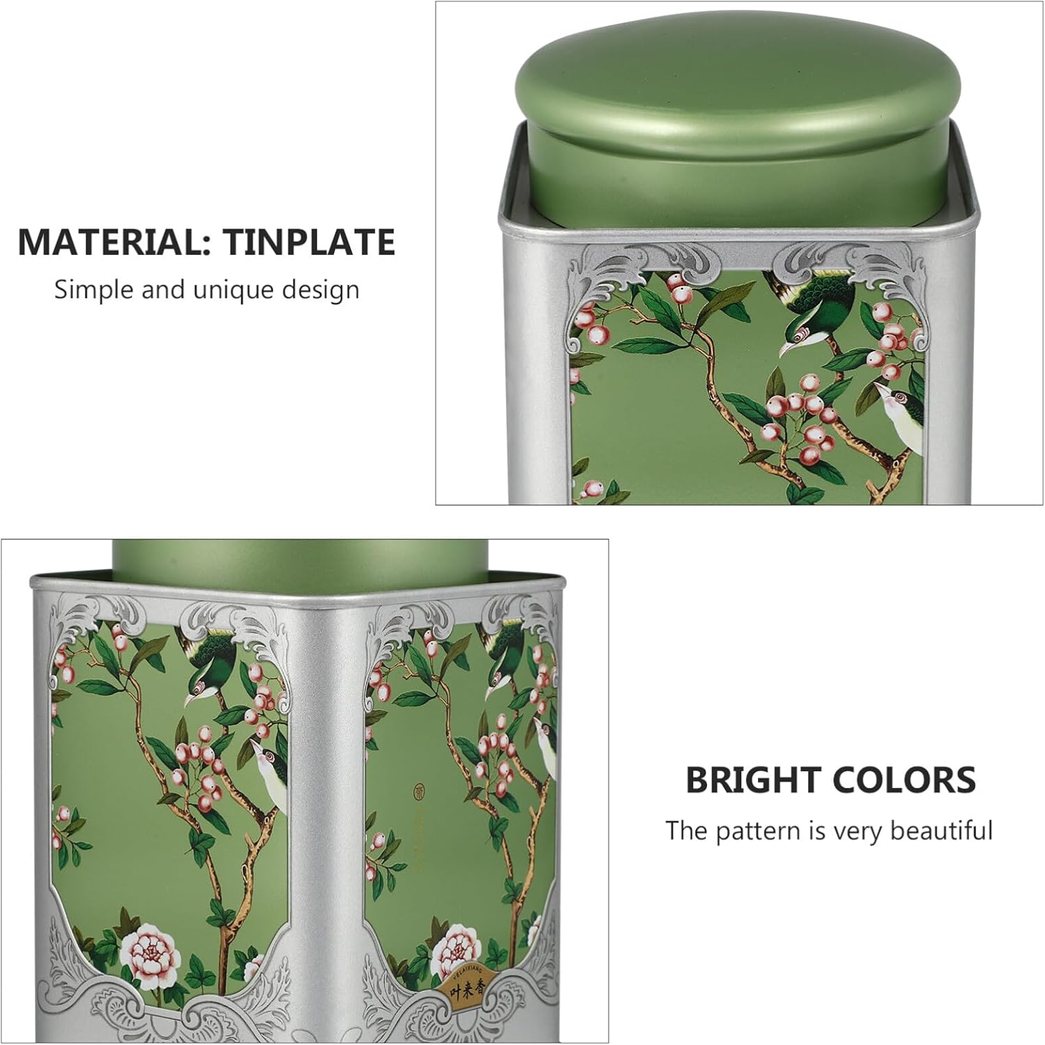 BESTonZON Botes de lata de té de estilo chino Lata de té Vintage Recipientes de almacenamiento de té sueltos con tapa de metal hojalata latas vacías