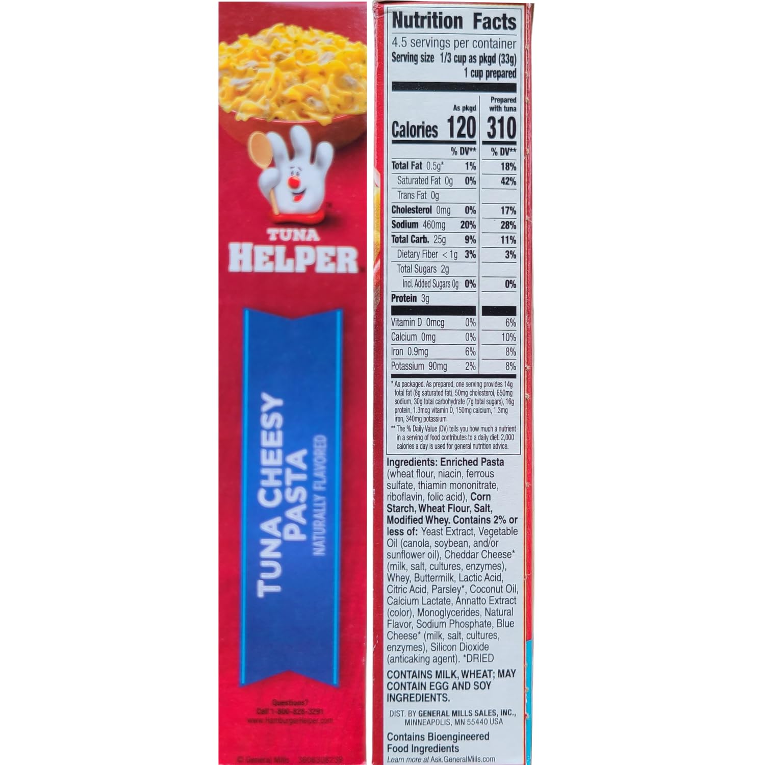 Paquete variado de comida de pasta de tetrazzini con queso y atún en caja, con 4 cajas de ayudante de atún y paño de limpieza Brightest Place