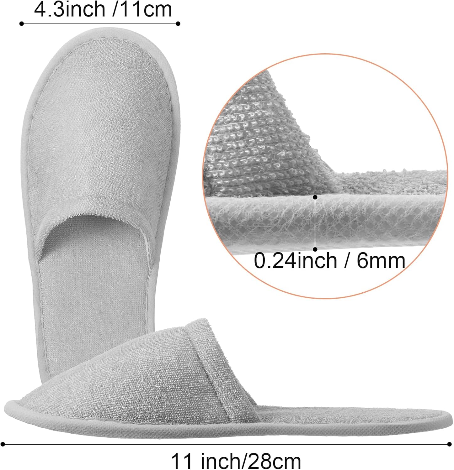 Geyoga 12 pares de pantuflas de casa para invitados, antideslizantes, desechables, para viajes, lavables, reutilizables, para hotel, dama de honor,