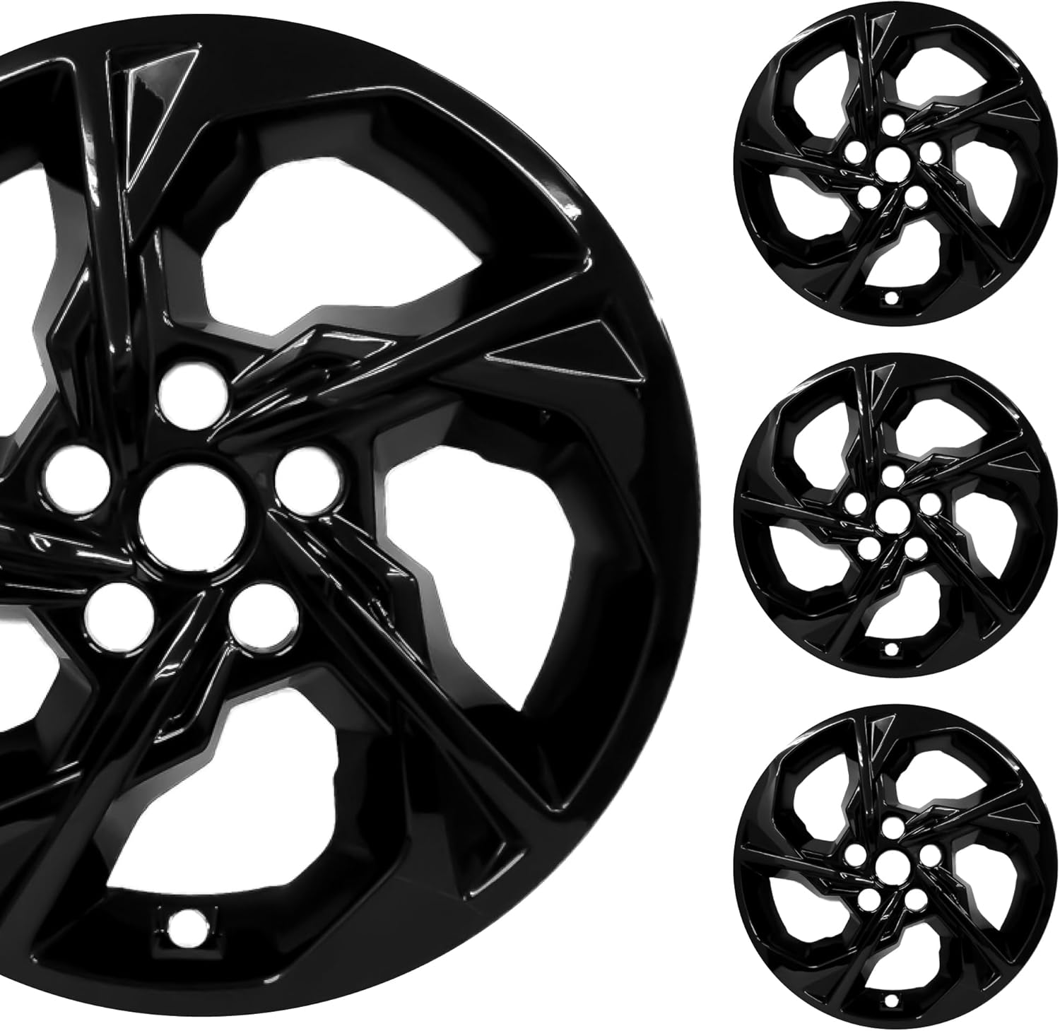 Juego de fundas de rueda negras brillantes de 17 pulgadas para Hyundai Tucson SESEL (2022-2024)  Tapacubos de plástico ABS duradero  Se adapta