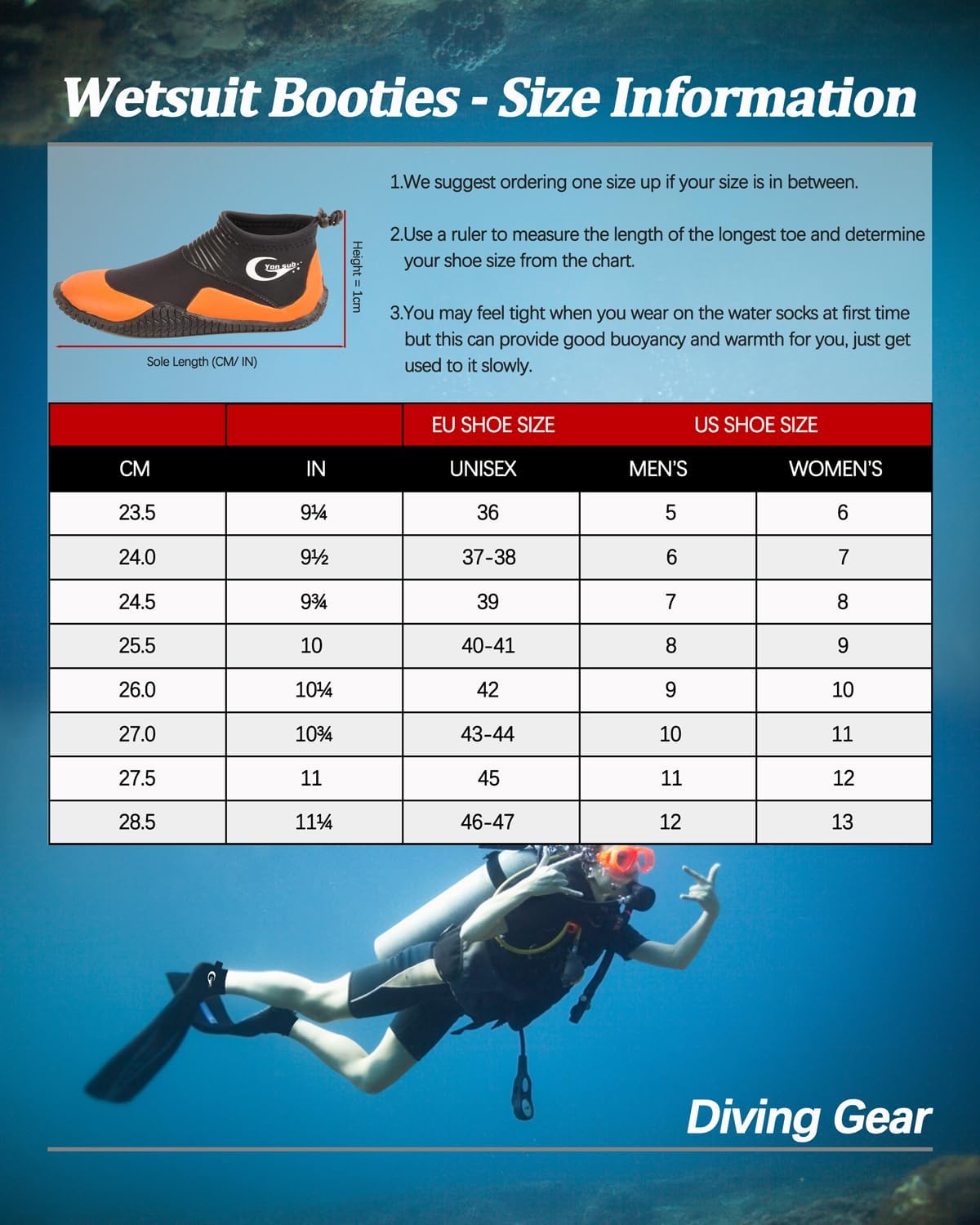 Botas de buceo de neopreno, botas de buceo, surf, para hombres y mujeres, 0.118 in, botas de vela con suela de goma antideslizante de alta calidad